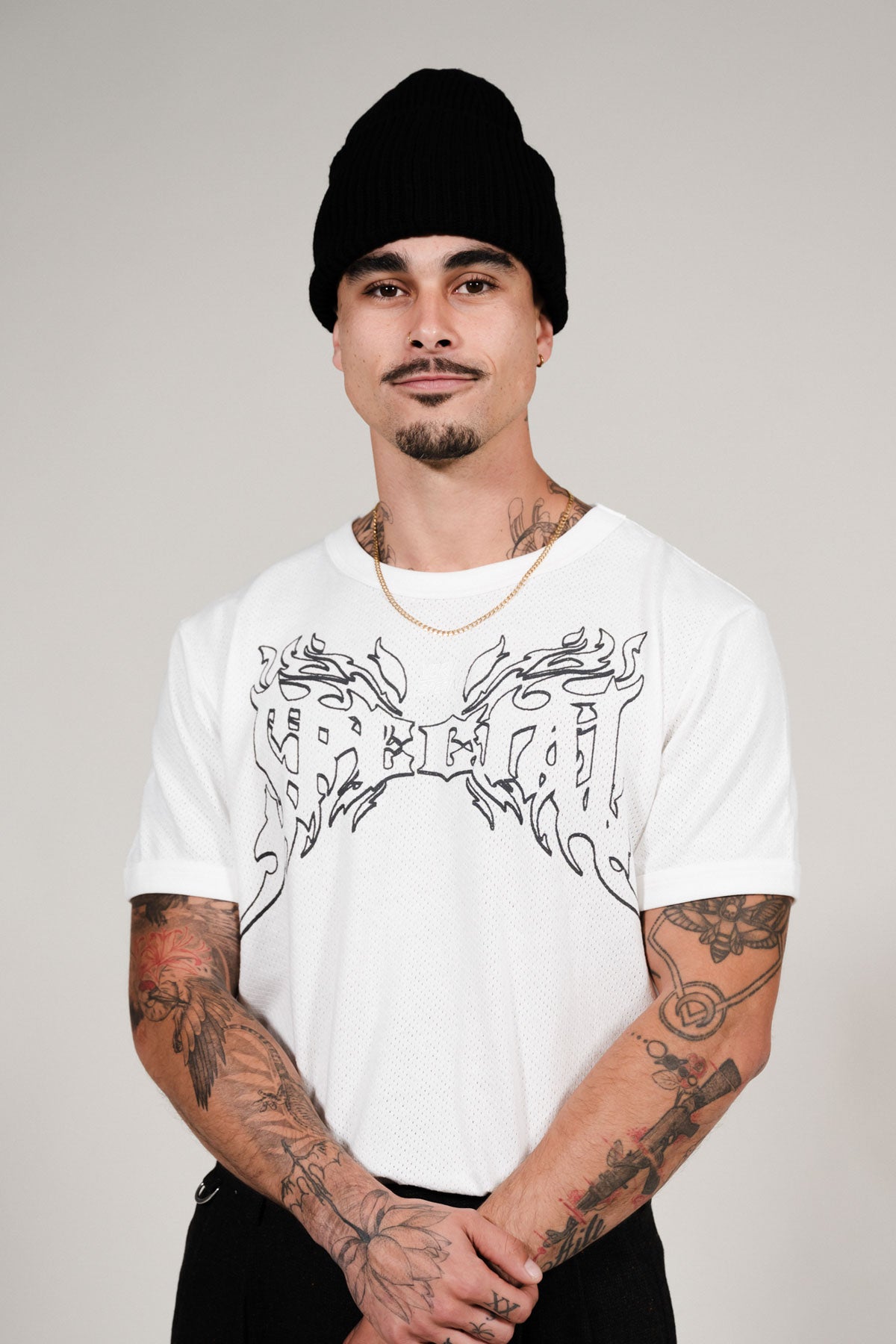 Very Special White Mesh Fitted Tee