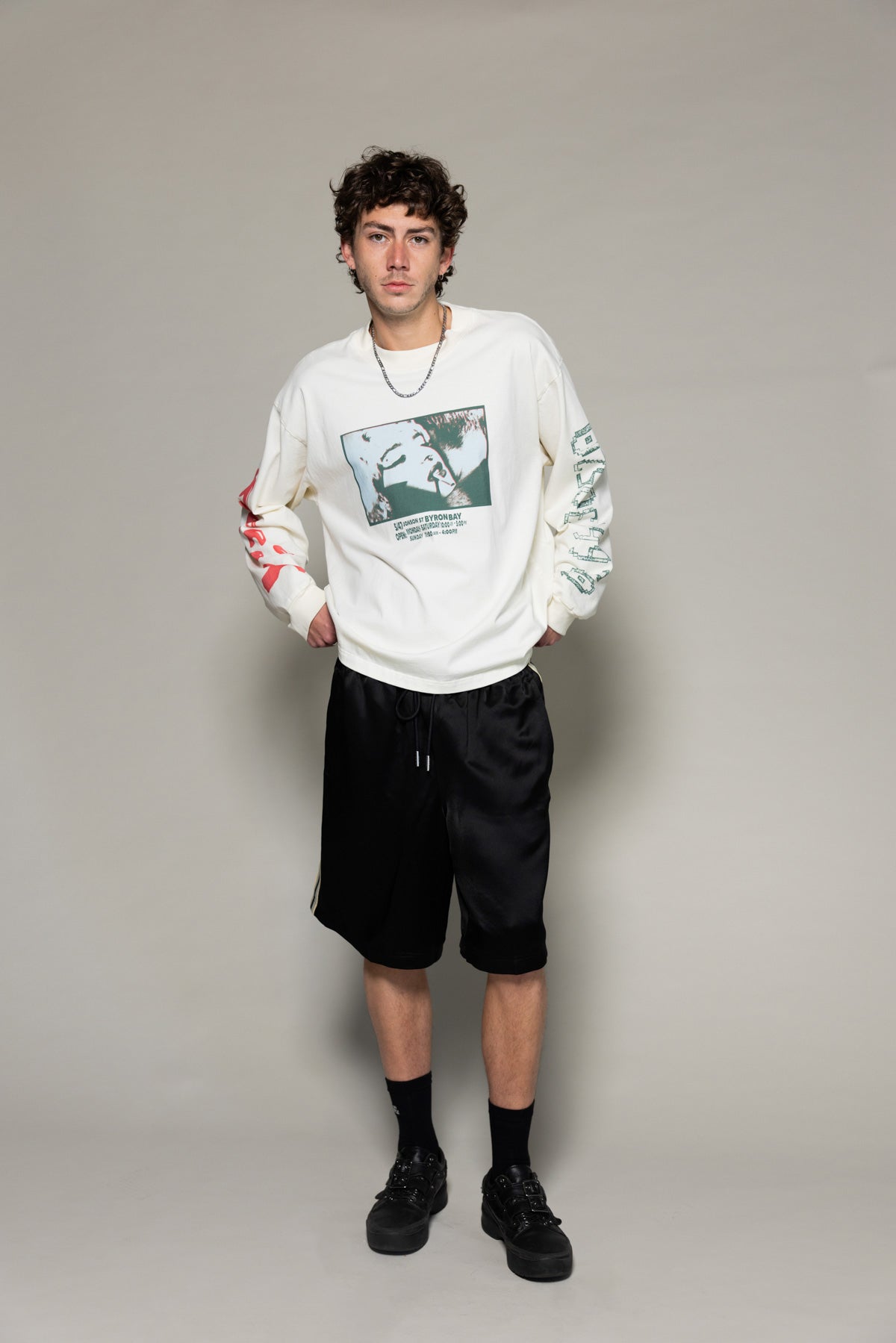 White Poster Girl Long Sleeve Tee