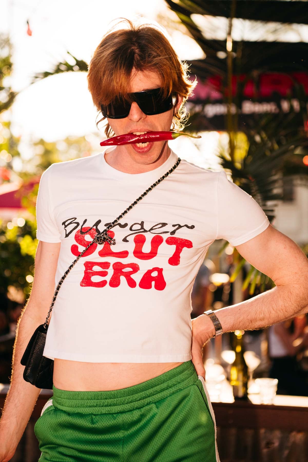 Vintage White Burger Slut Baby Tee