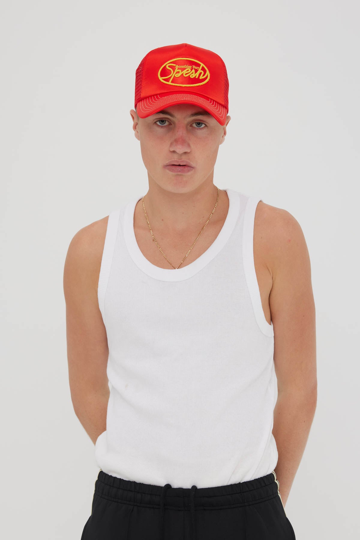 Red Satin Spesh Trucker