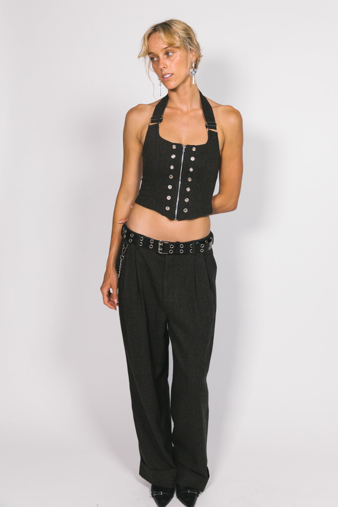 Chocolate Wool Westwood Pleated Pants