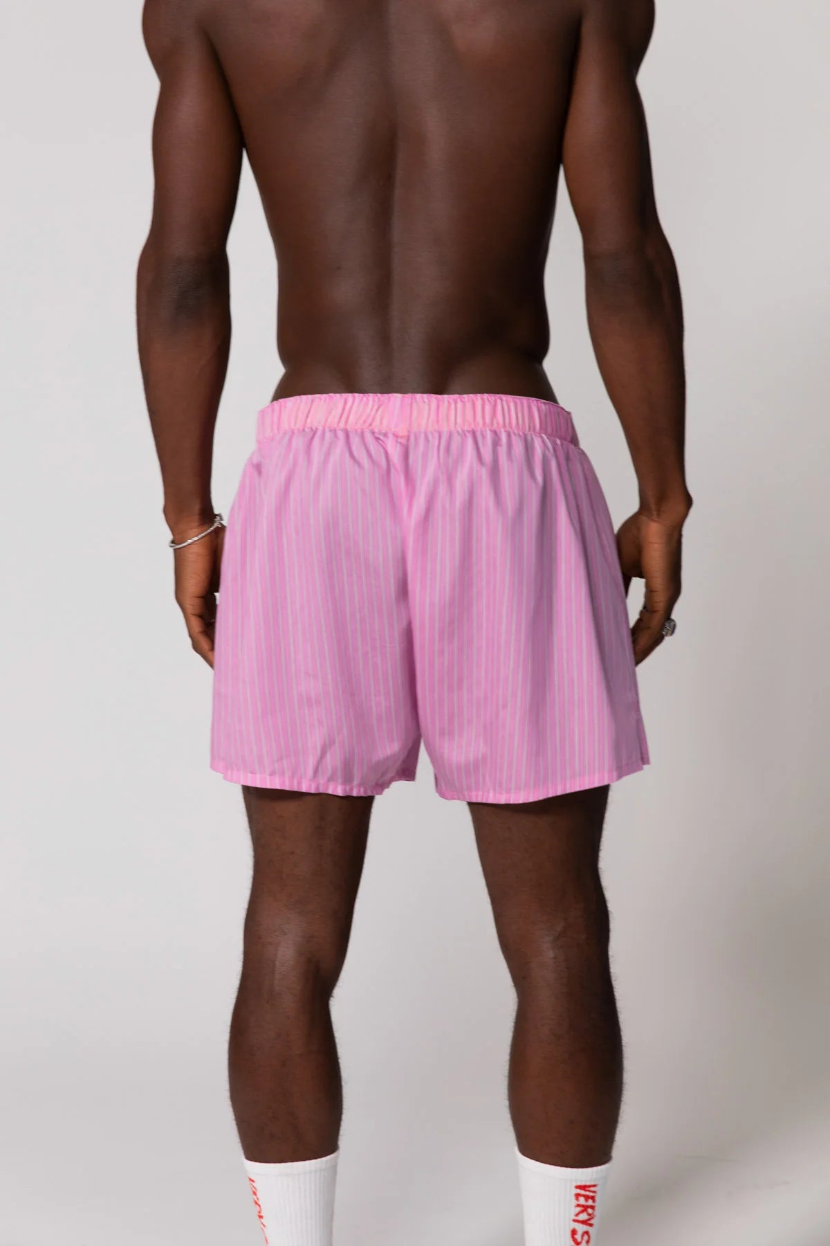 Pink Stripe Shirt & Boxer Short Set