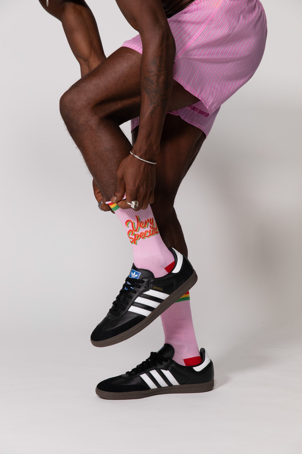 Pink Script and Stripes Sock