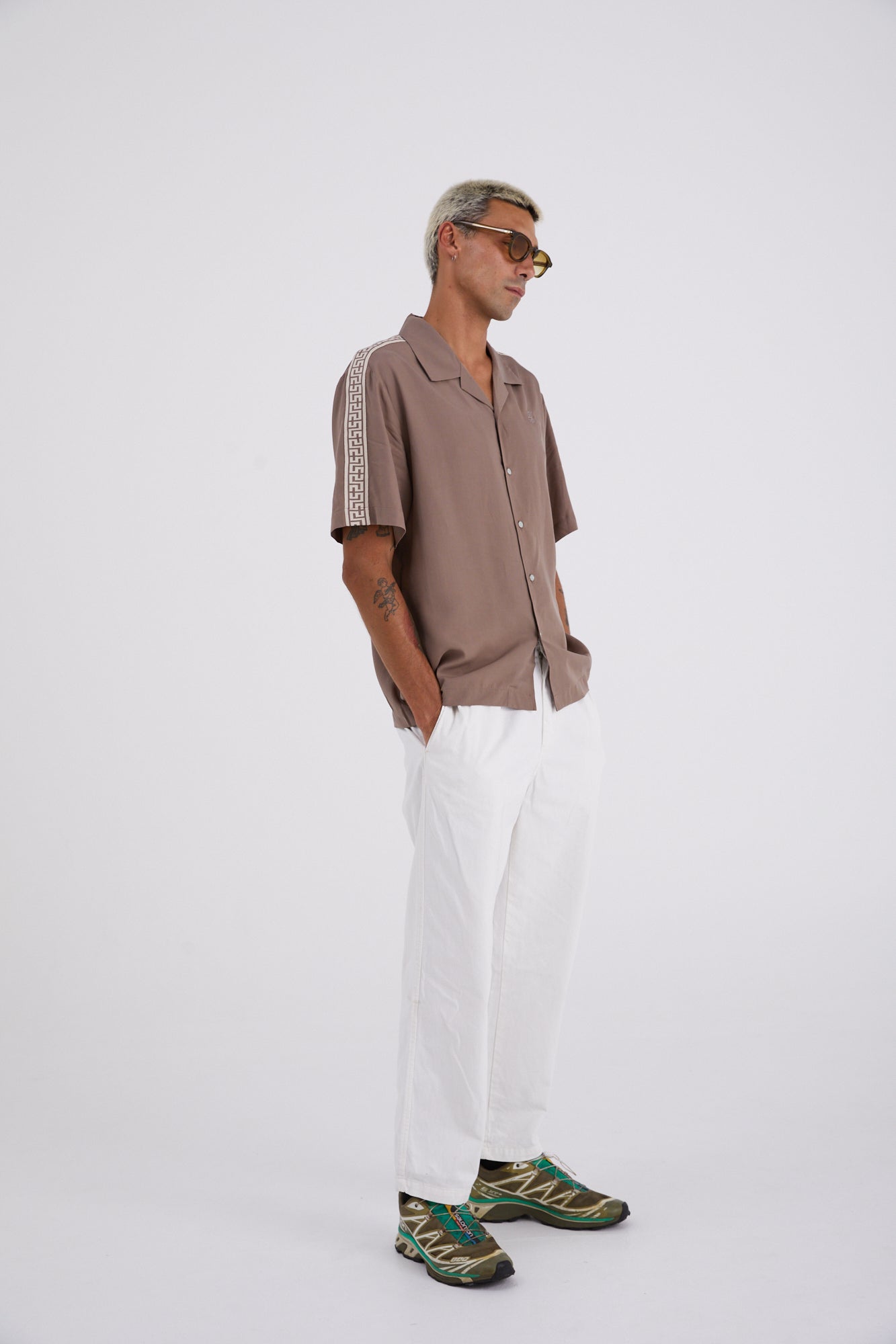 Taupe Geo Resort Shirt