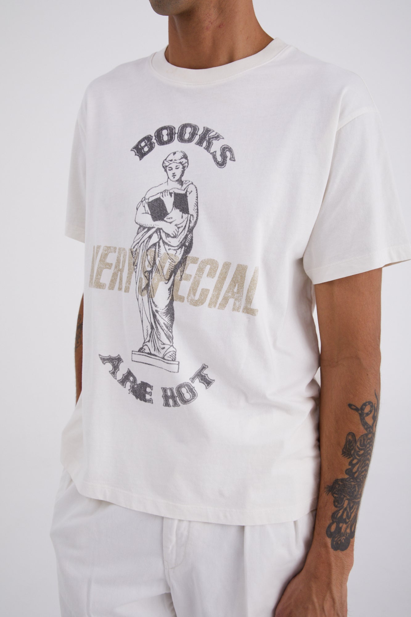 MSG "Books are Hot" Vintage White