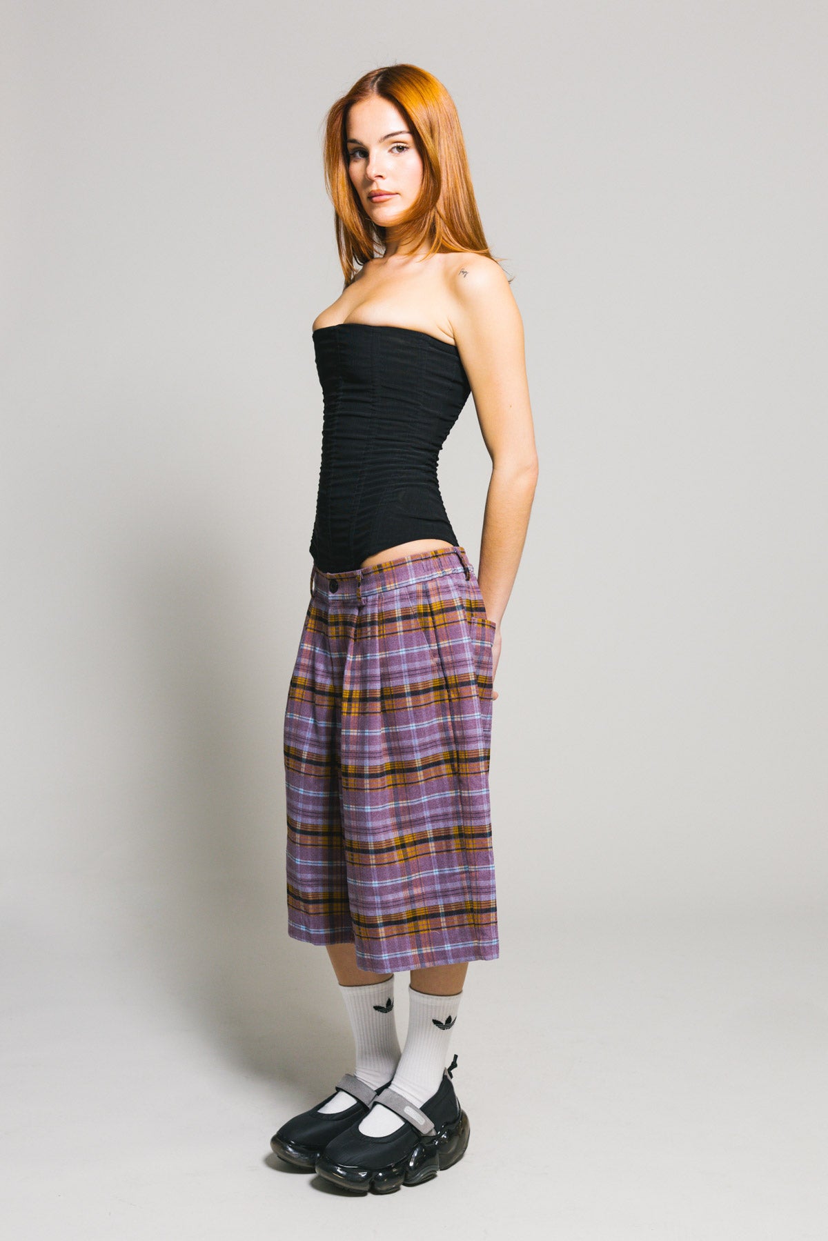 Plum Plaid Shay Shorts