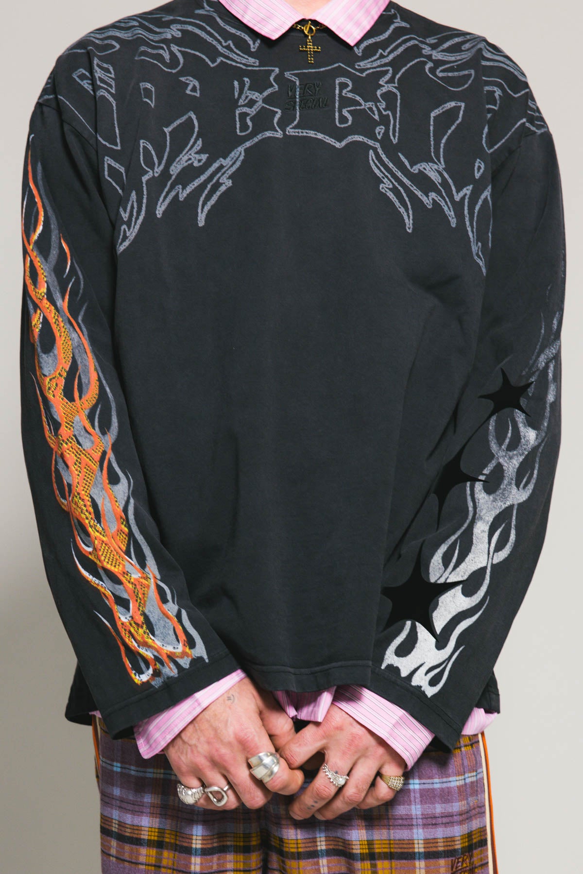 Black Flame Long Sleeve Tee