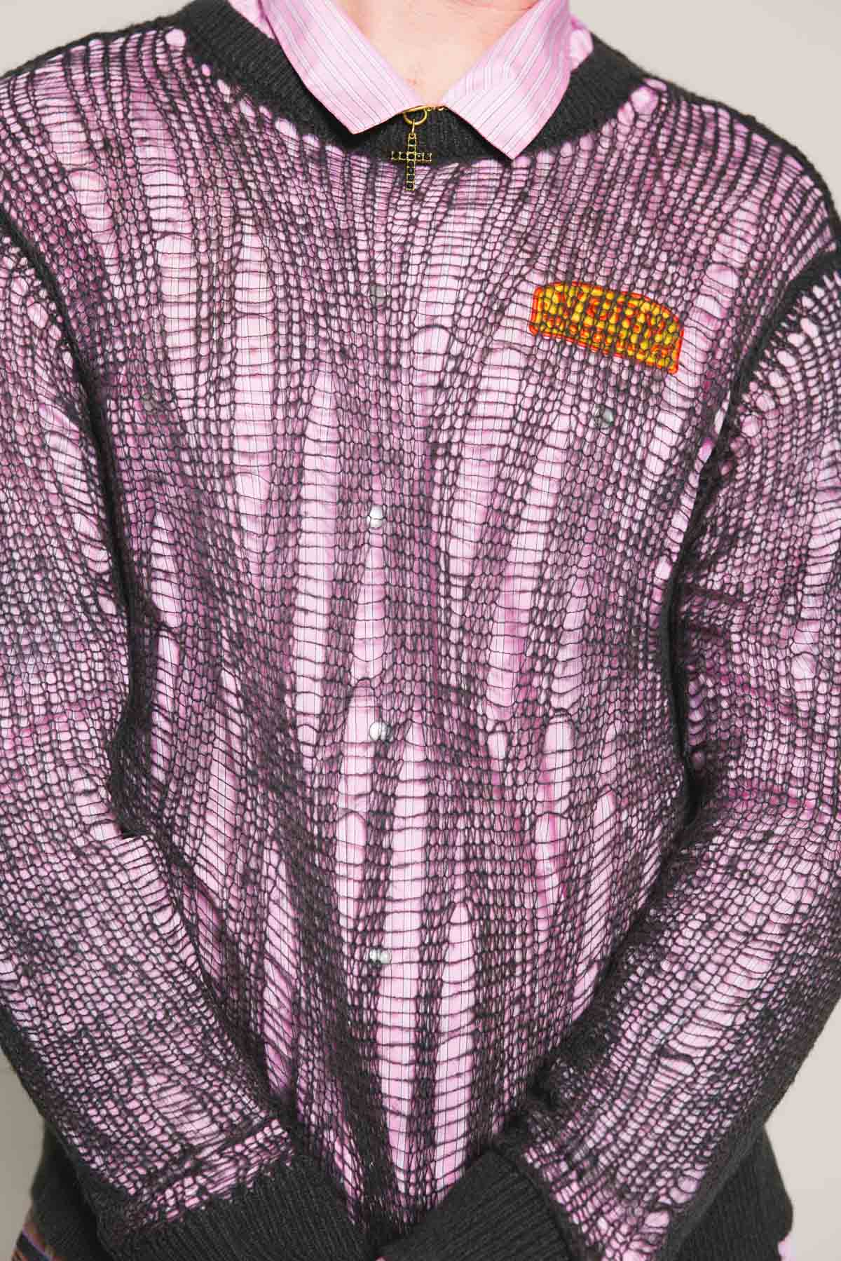 Johnny Distressed Knit Sweater Charcoal