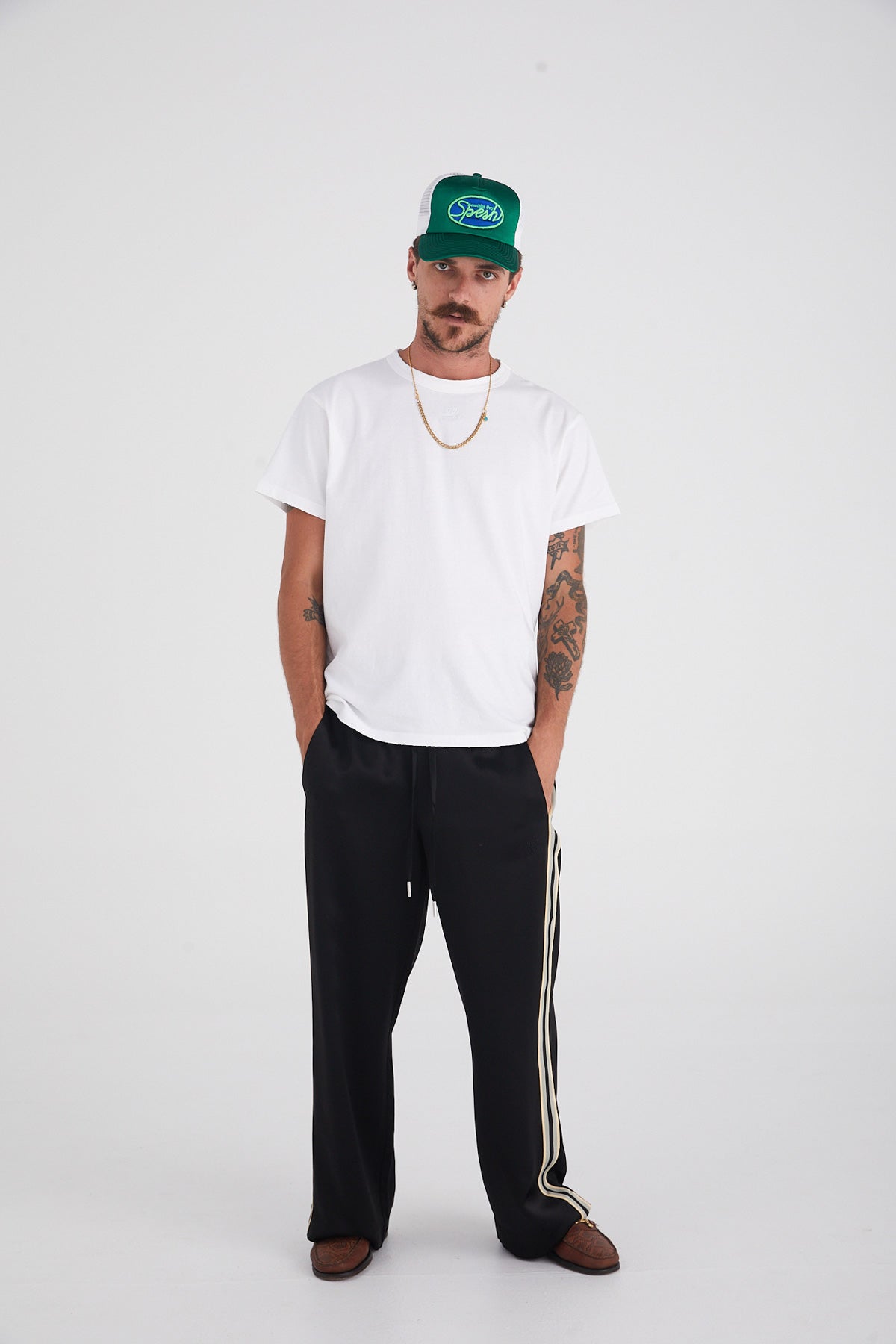 Black & Grey "Stripe" Satin Vacay Pants