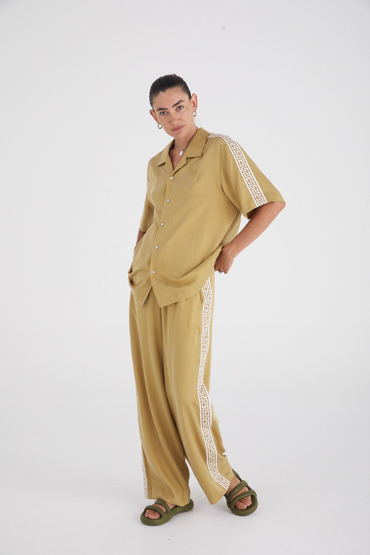 Sand Lyocell Geo Resort Shirt