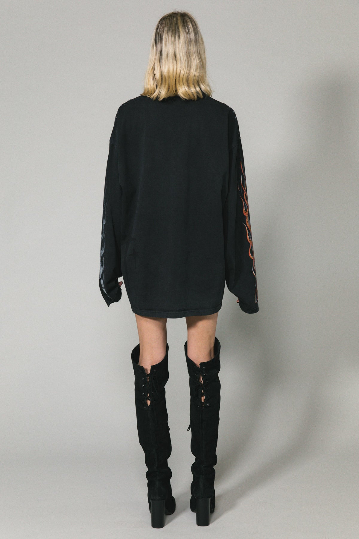 Black Flame Long Sleeve Tee