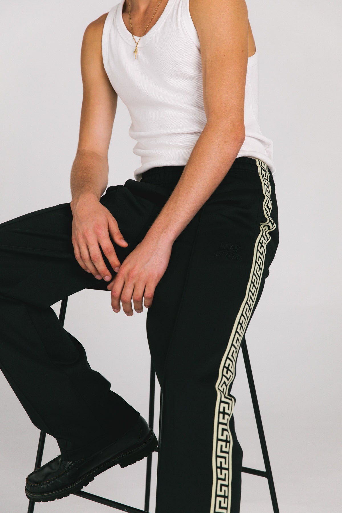 Black "Geo" Track Pants