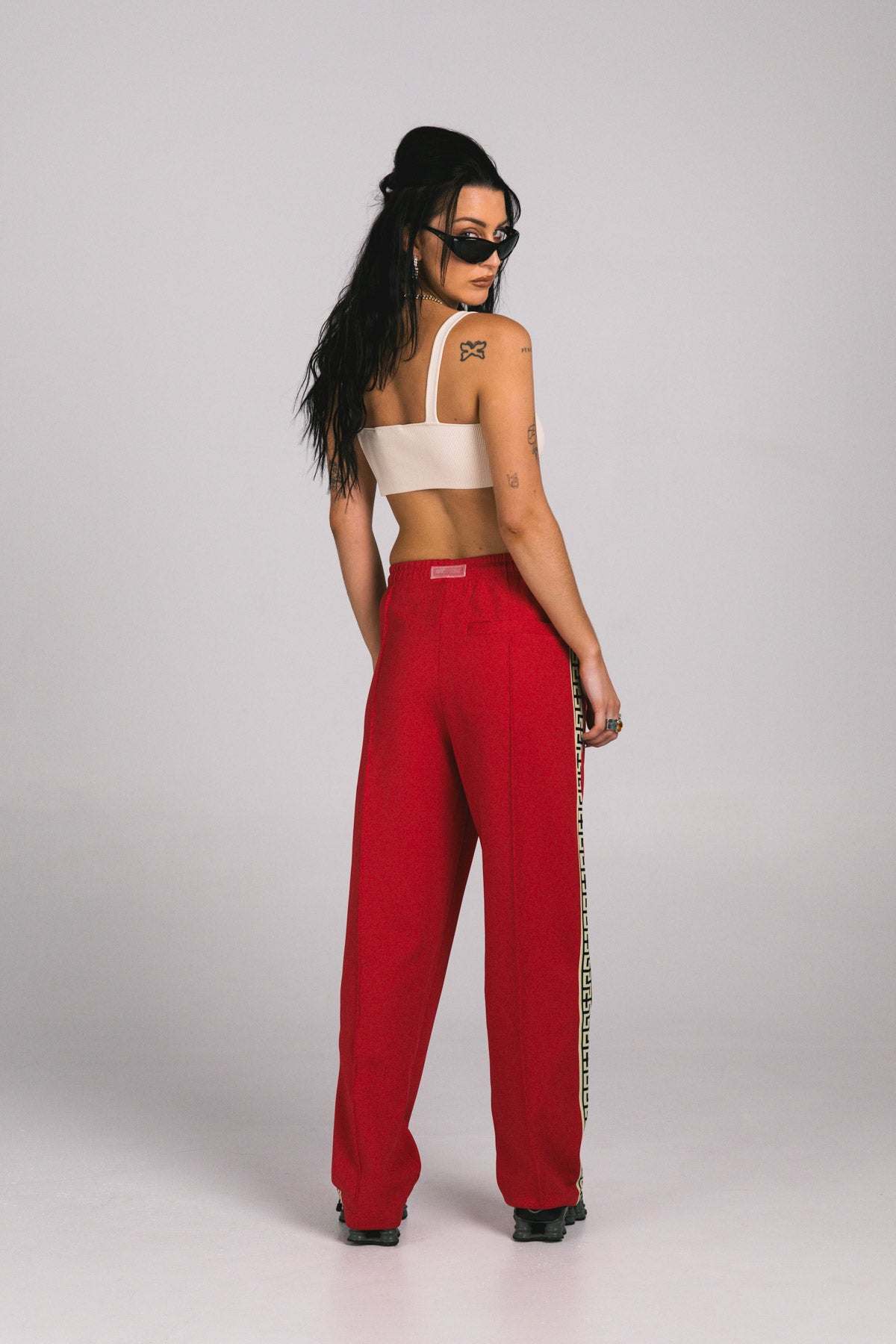 Red "Geo" Track Pants