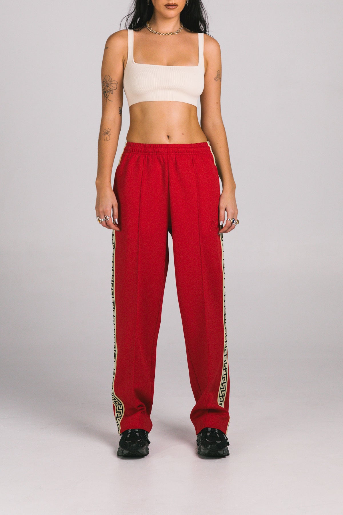 Red "Geo" Track Pants