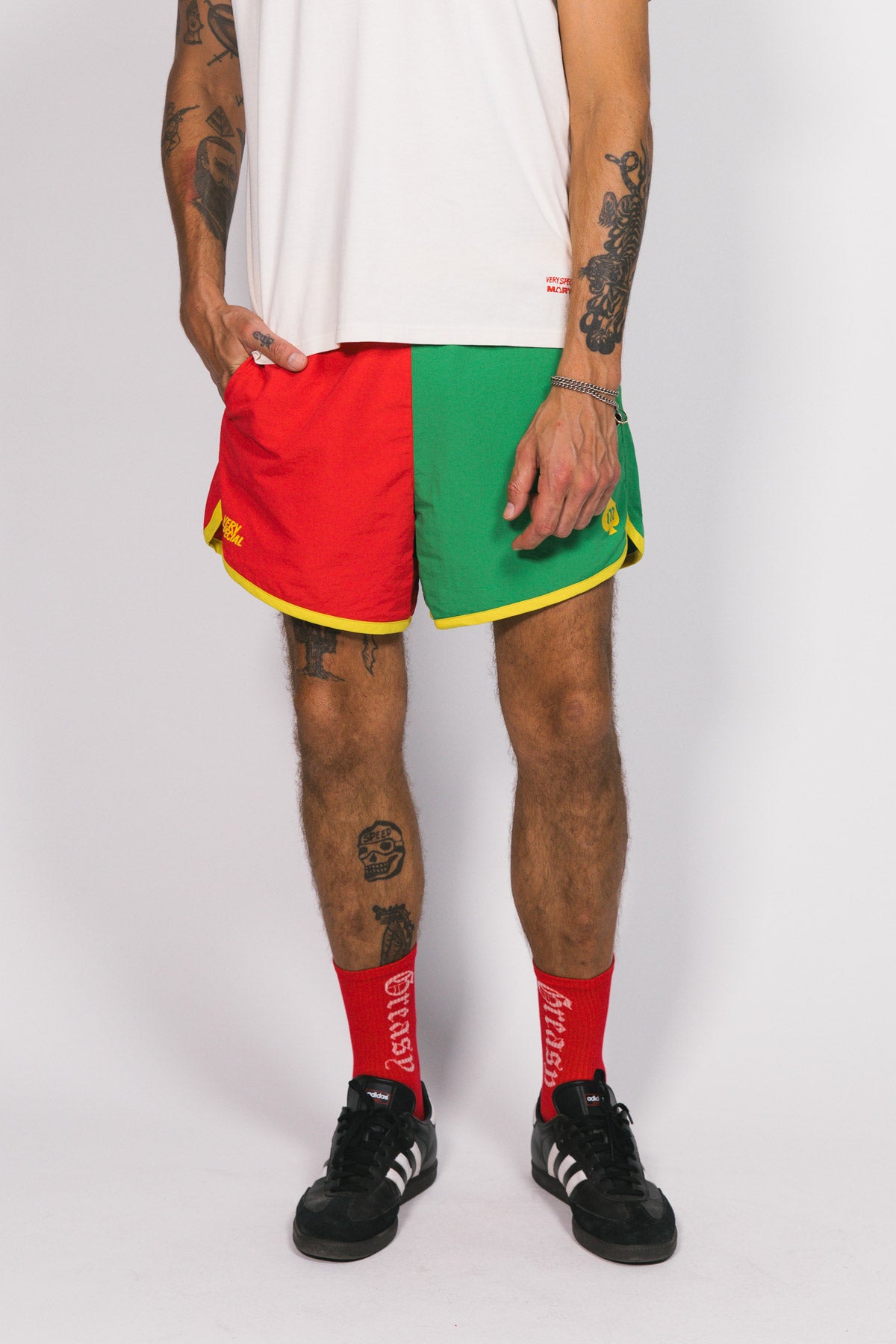 Red Greasy Logo Socks