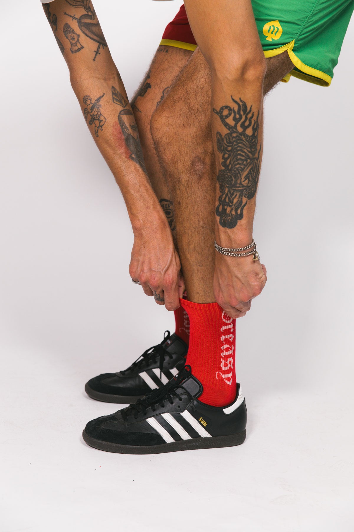 Red Greasy Logo Socks