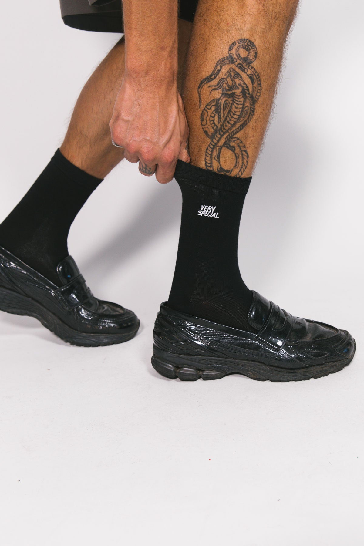 Black Stack Logo Sock