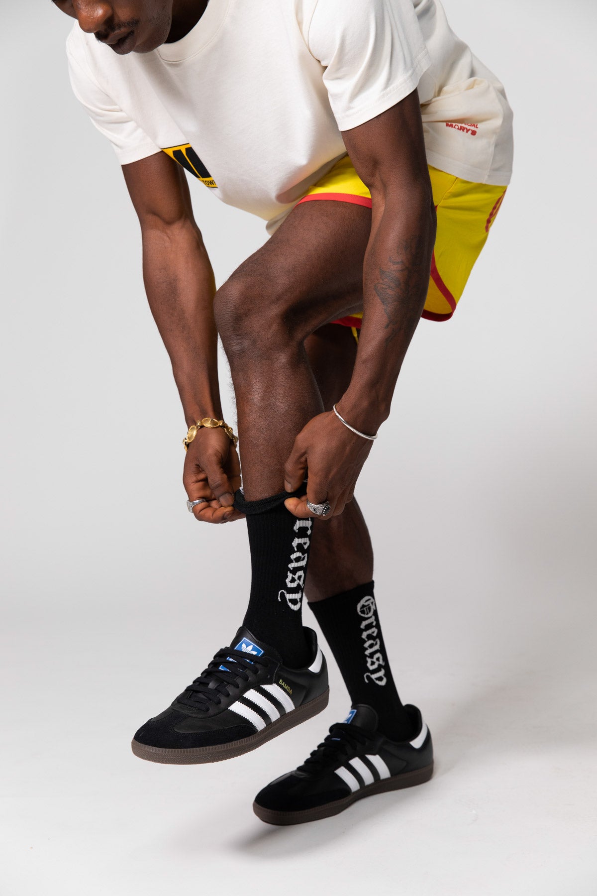 Black Greasy Logo Socks