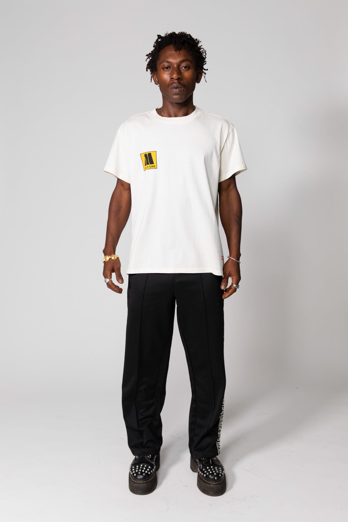 Vintage White Mary's Town Logo Boxy Tee