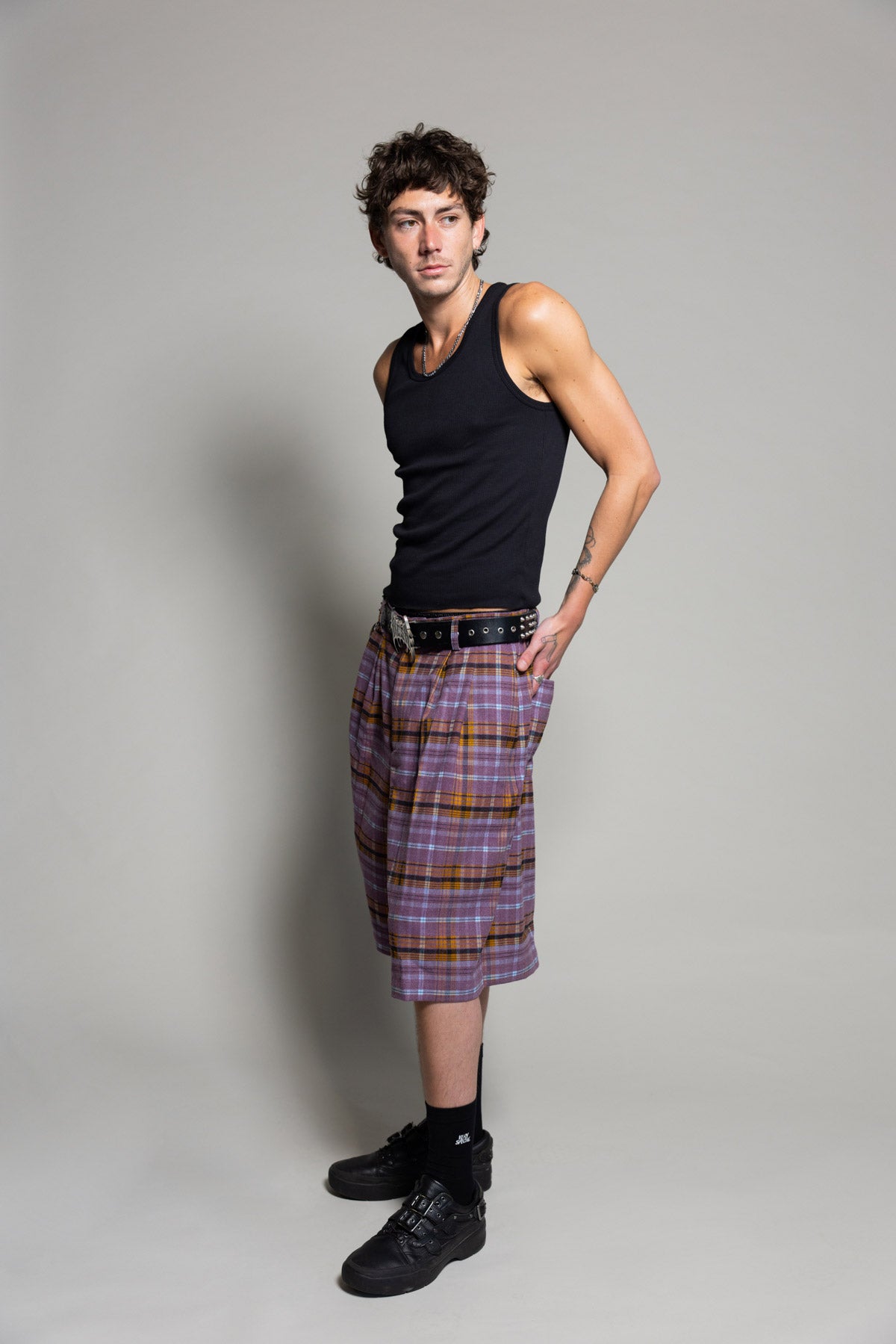 Plum Plaid Shay Shorts