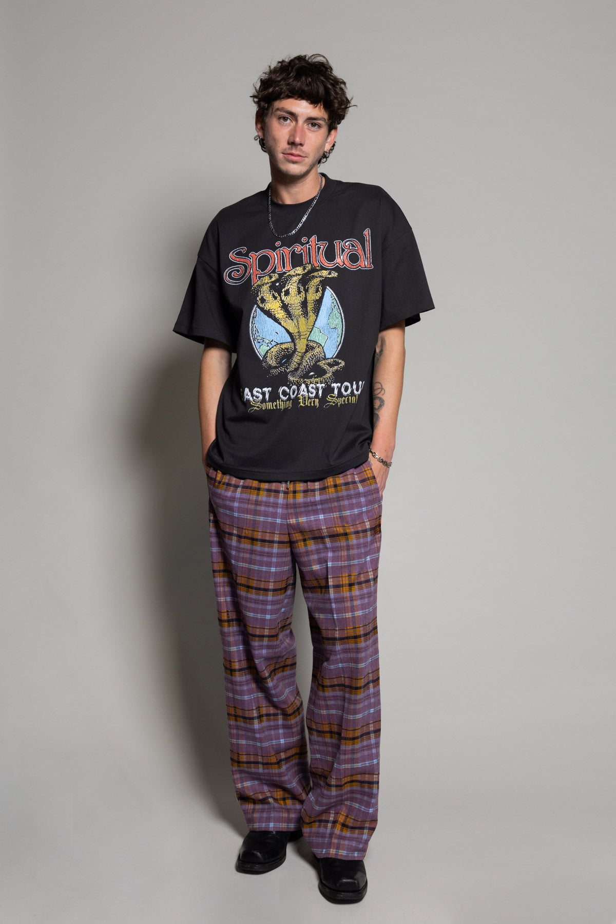 Plum Plaid Baggy Vacay Pant