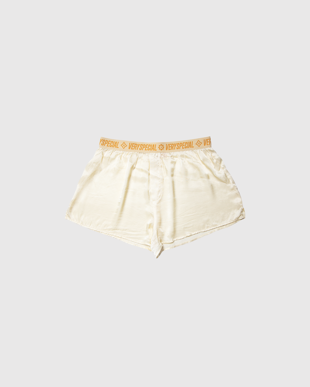 Cream Satin Boxer Shorts