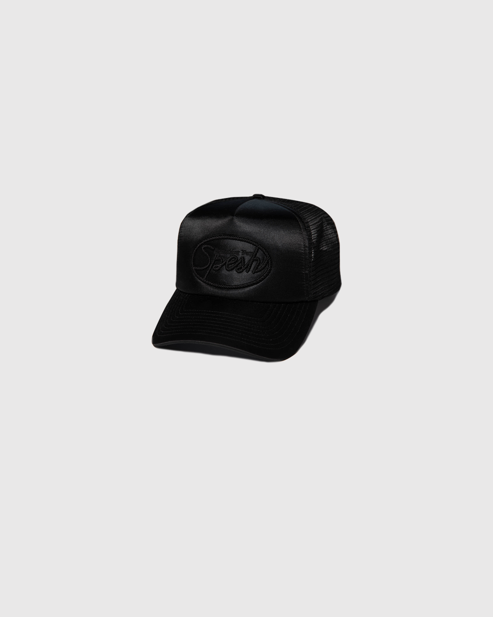 All Black Satin Spesh Trucker