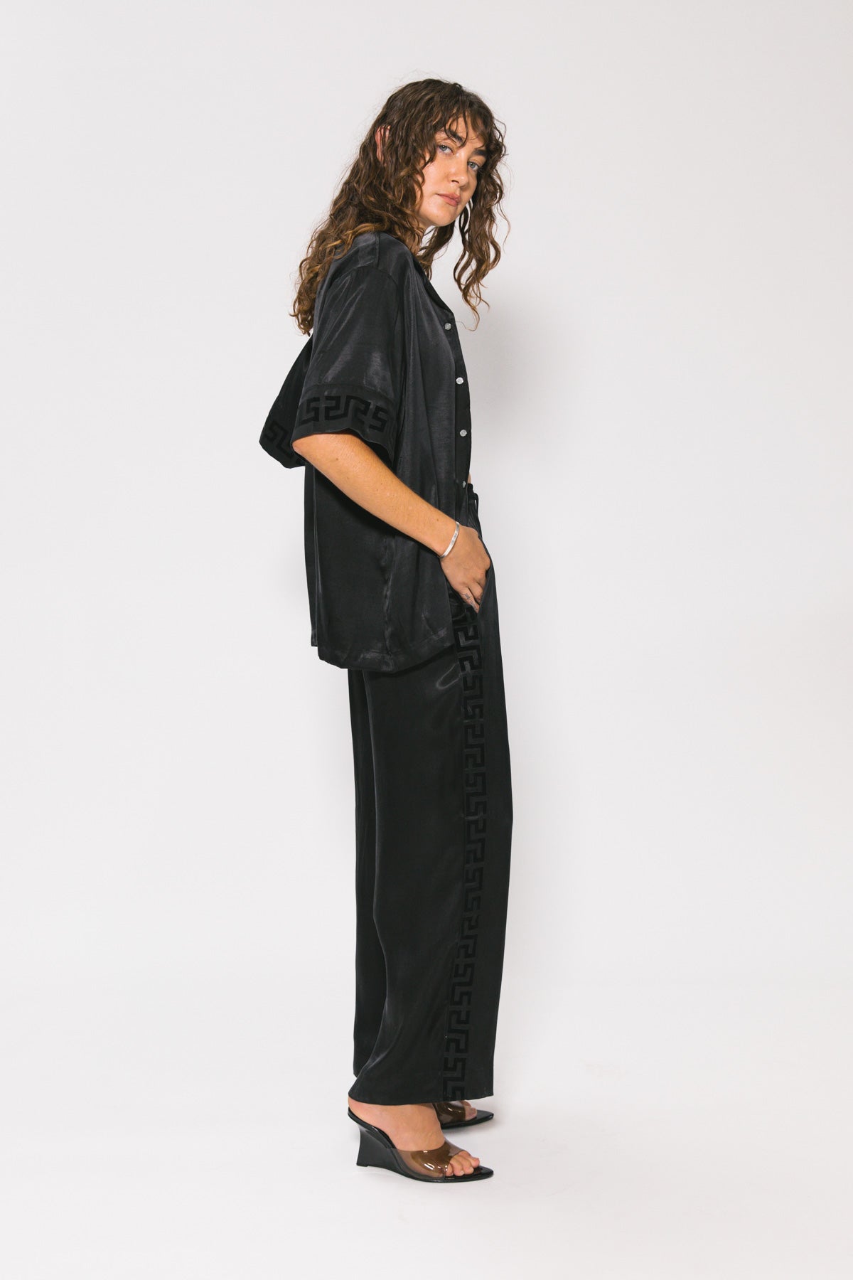 Black Panel Geo Resort Shirt