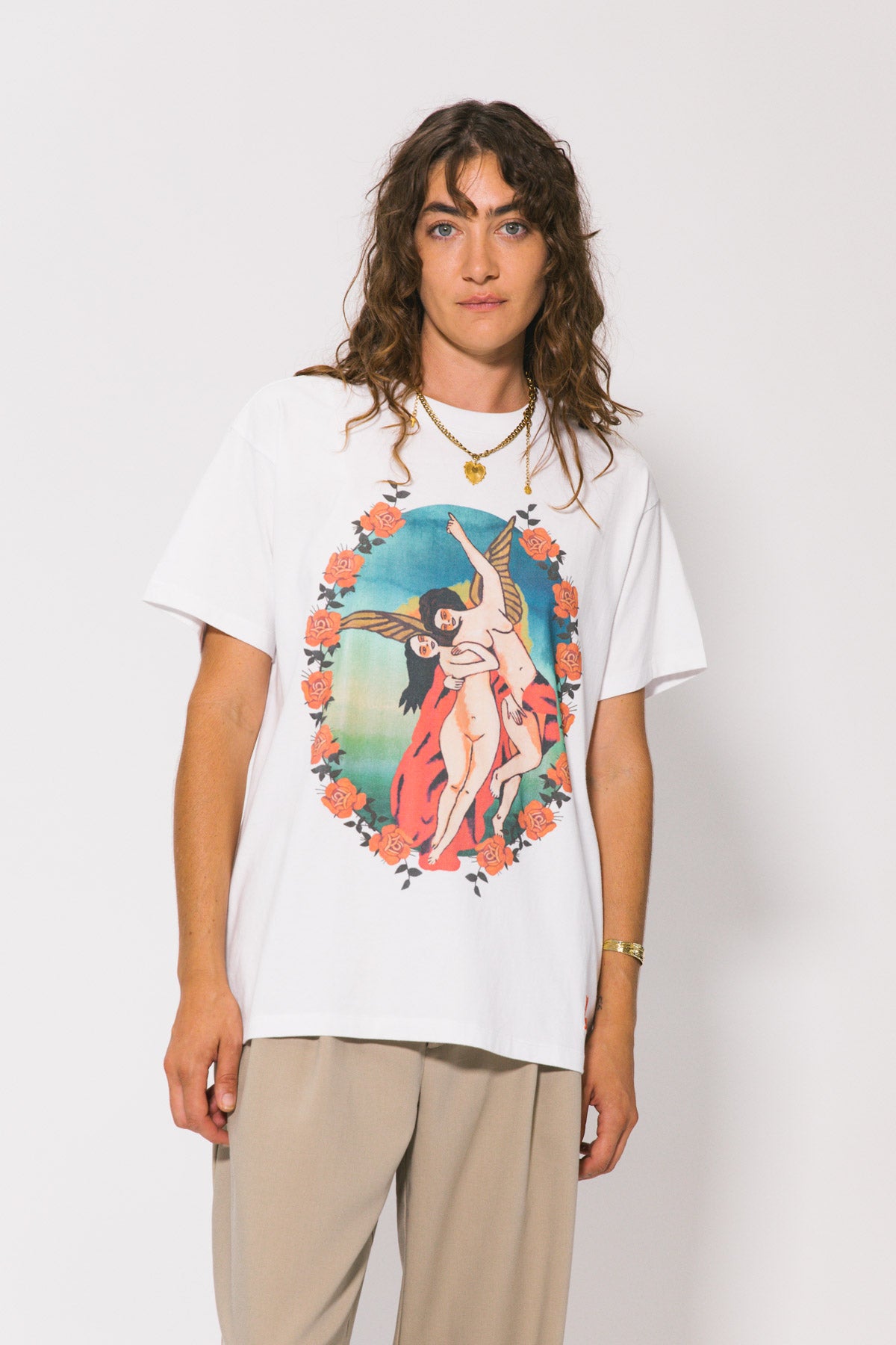 Vintage White Guardian Angel Boxy Tee