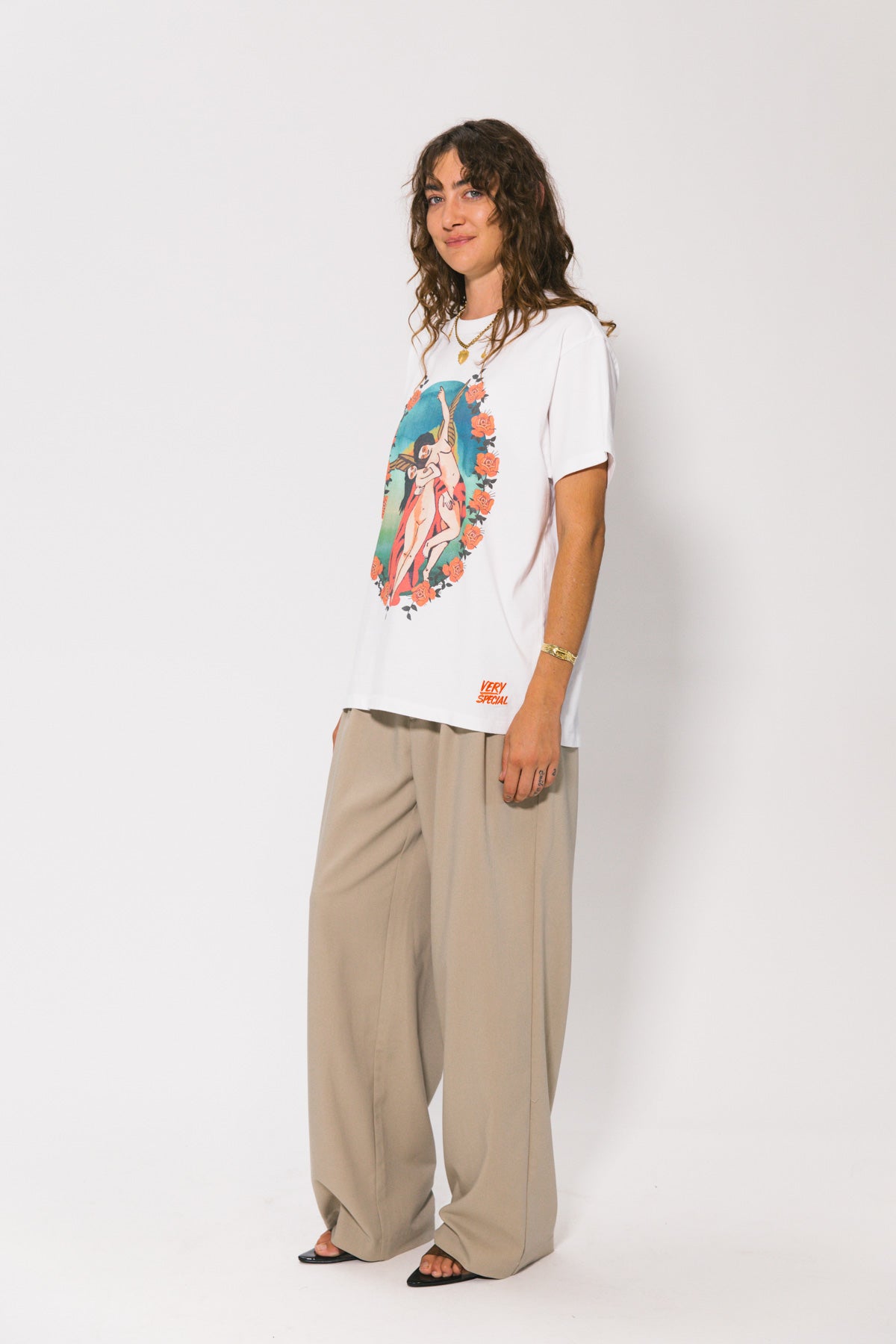 Vintage White Guardian Angel Boxy Tee