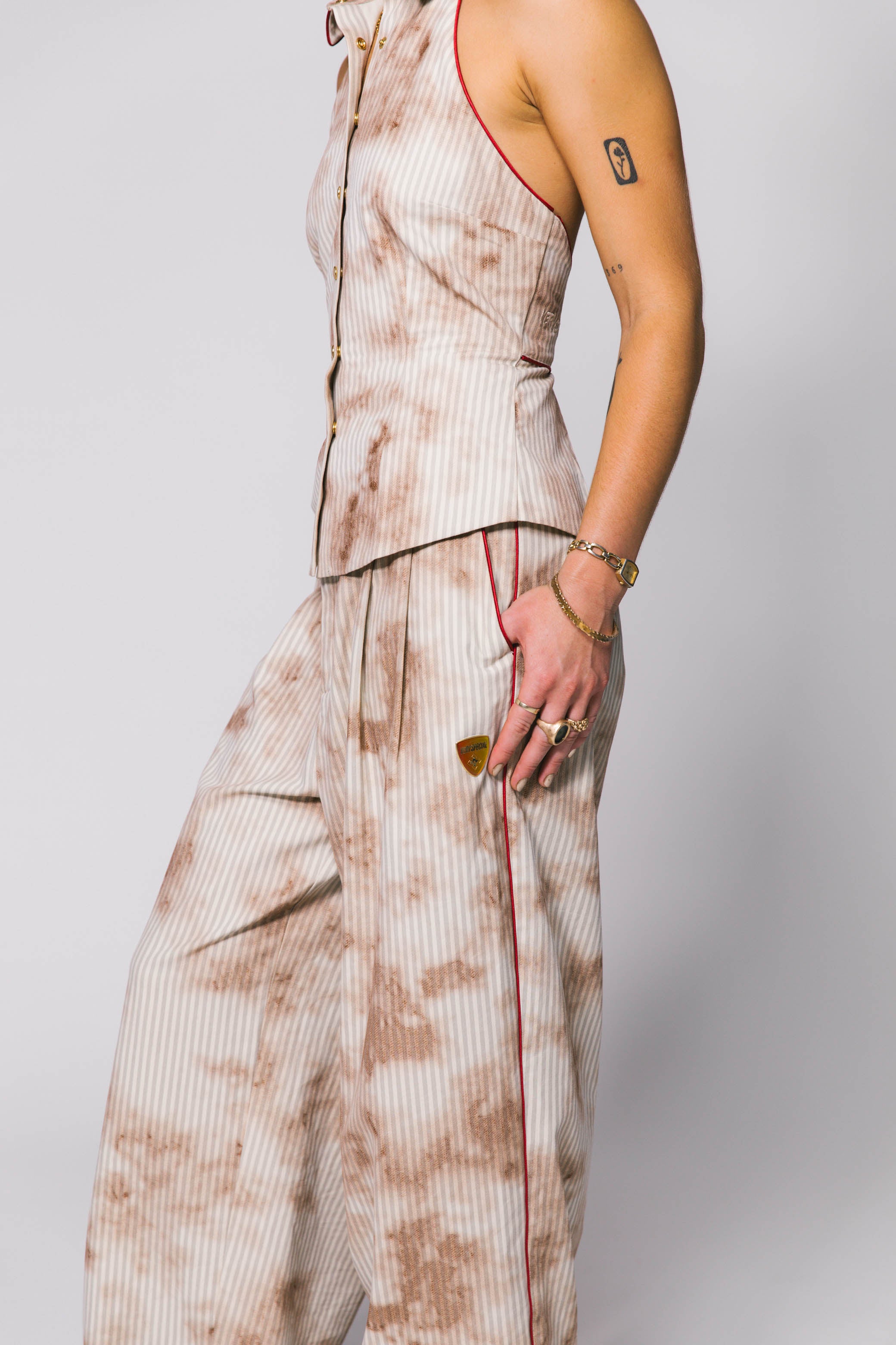 Rusty Stripe Halter Top