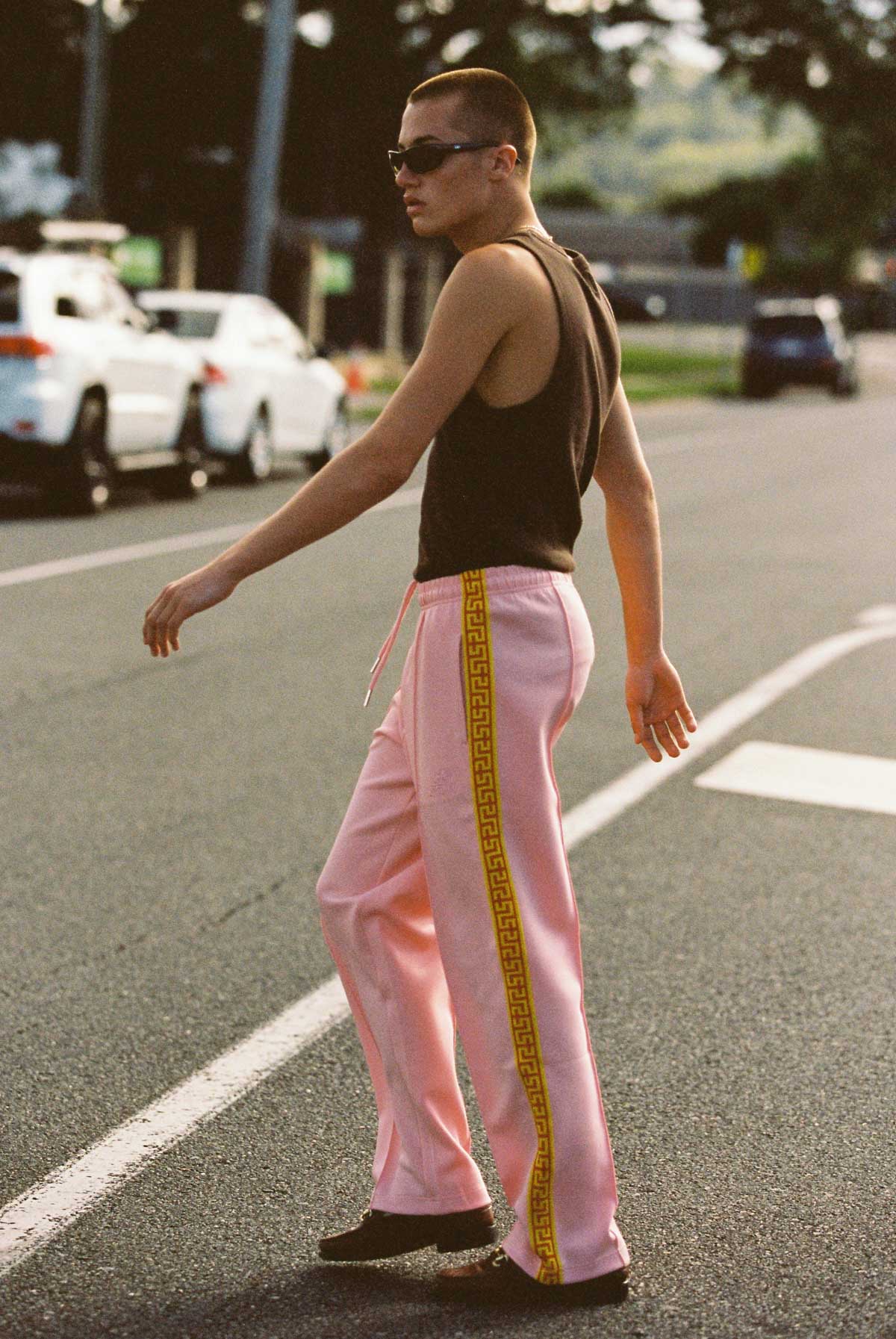 Pink "Geo" Track Pants