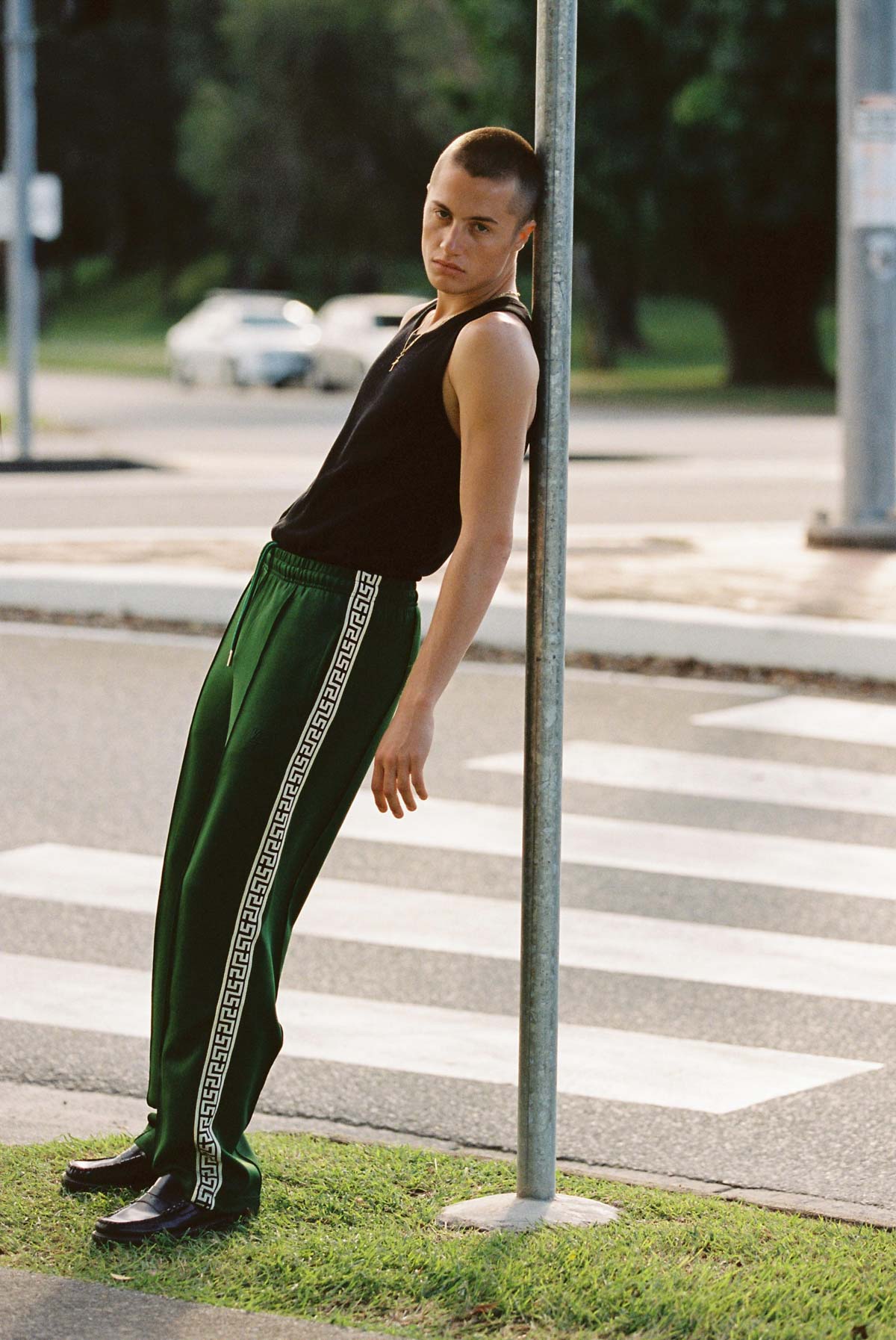 Green "Geo" Track Pants