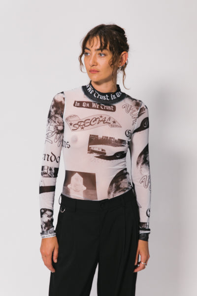 Red Fortune Teller Mesh LS Top Something Very Special