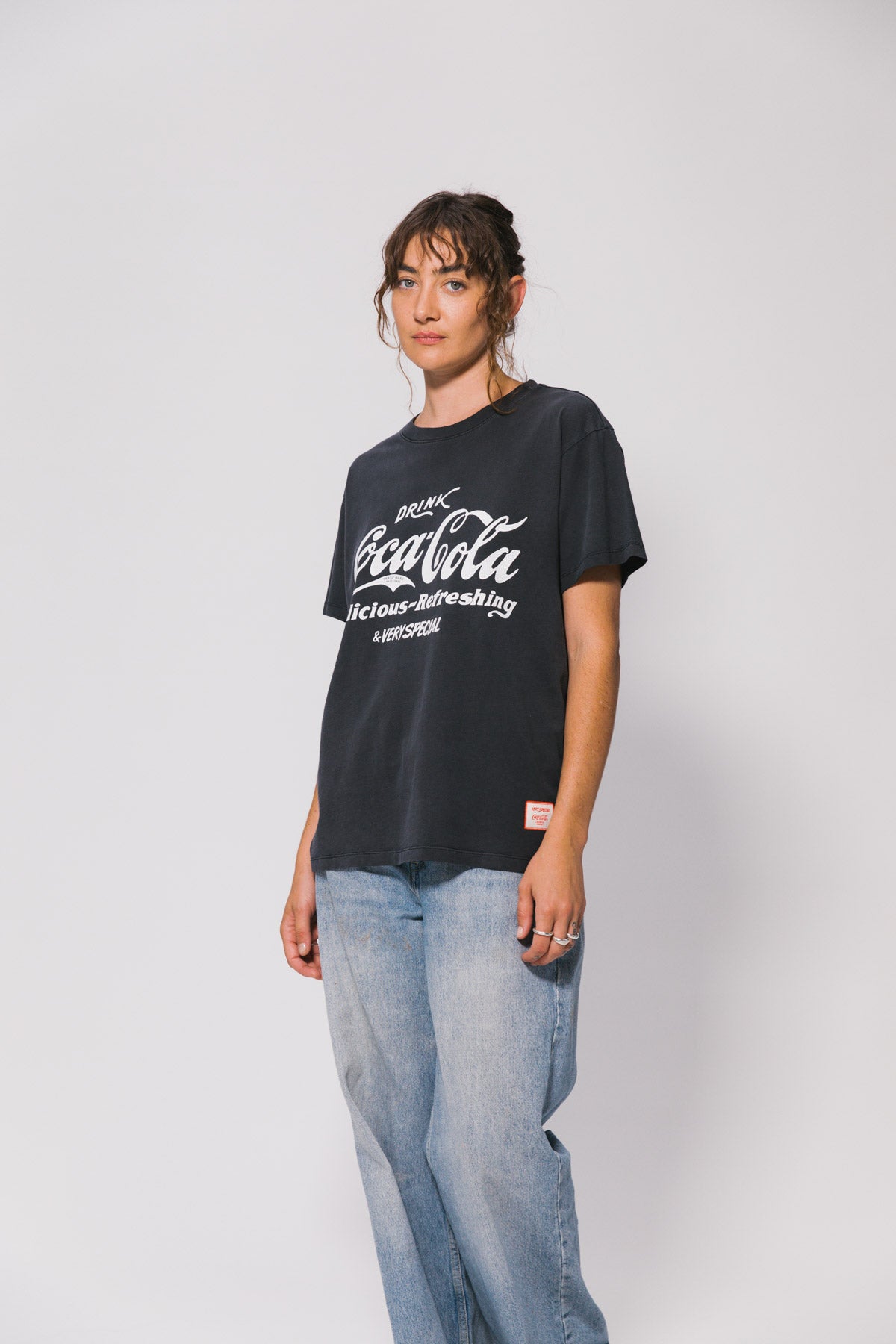 Washed Black Classic Coke Logo Tee