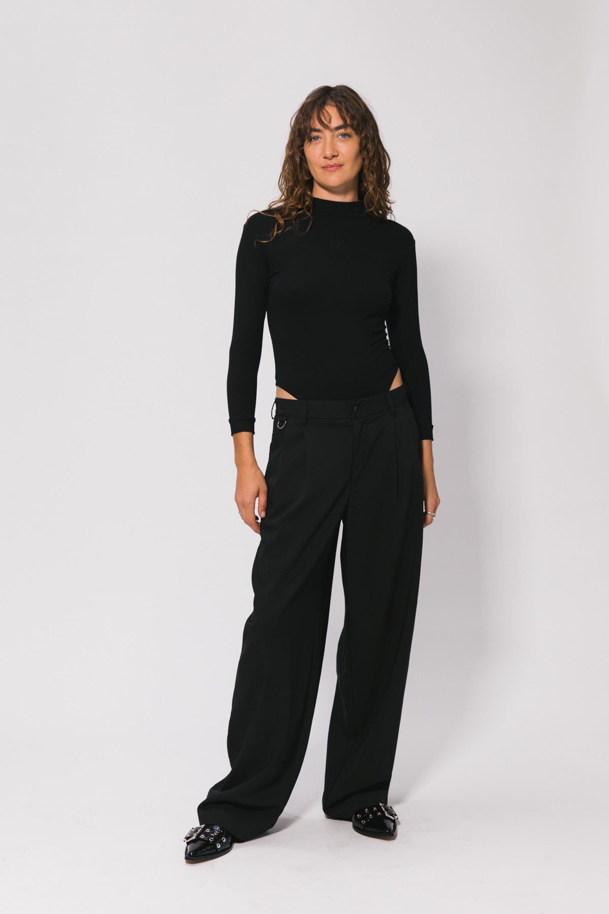 Black Westwood Pleated Pant