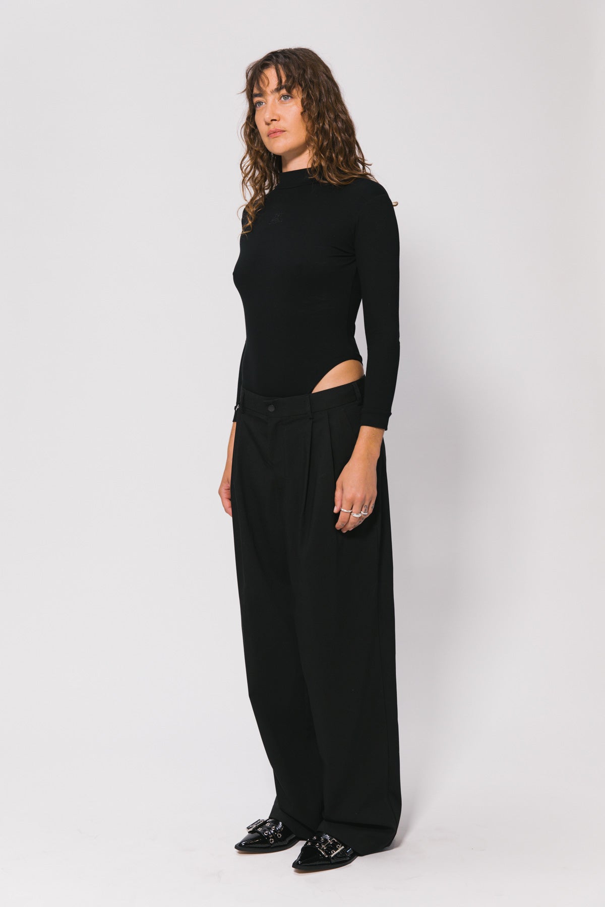 Black Westwood Pleated Pant