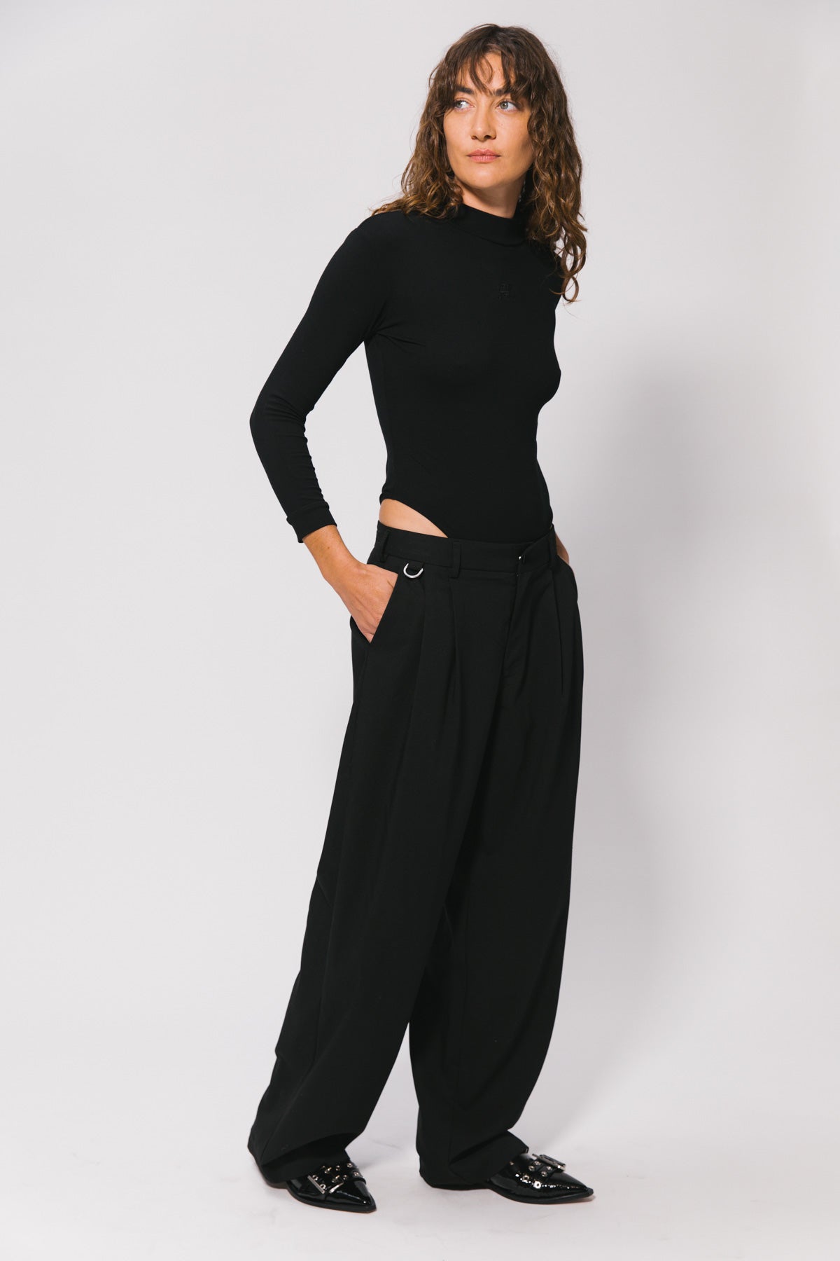 Black Westwood Pleated Pant