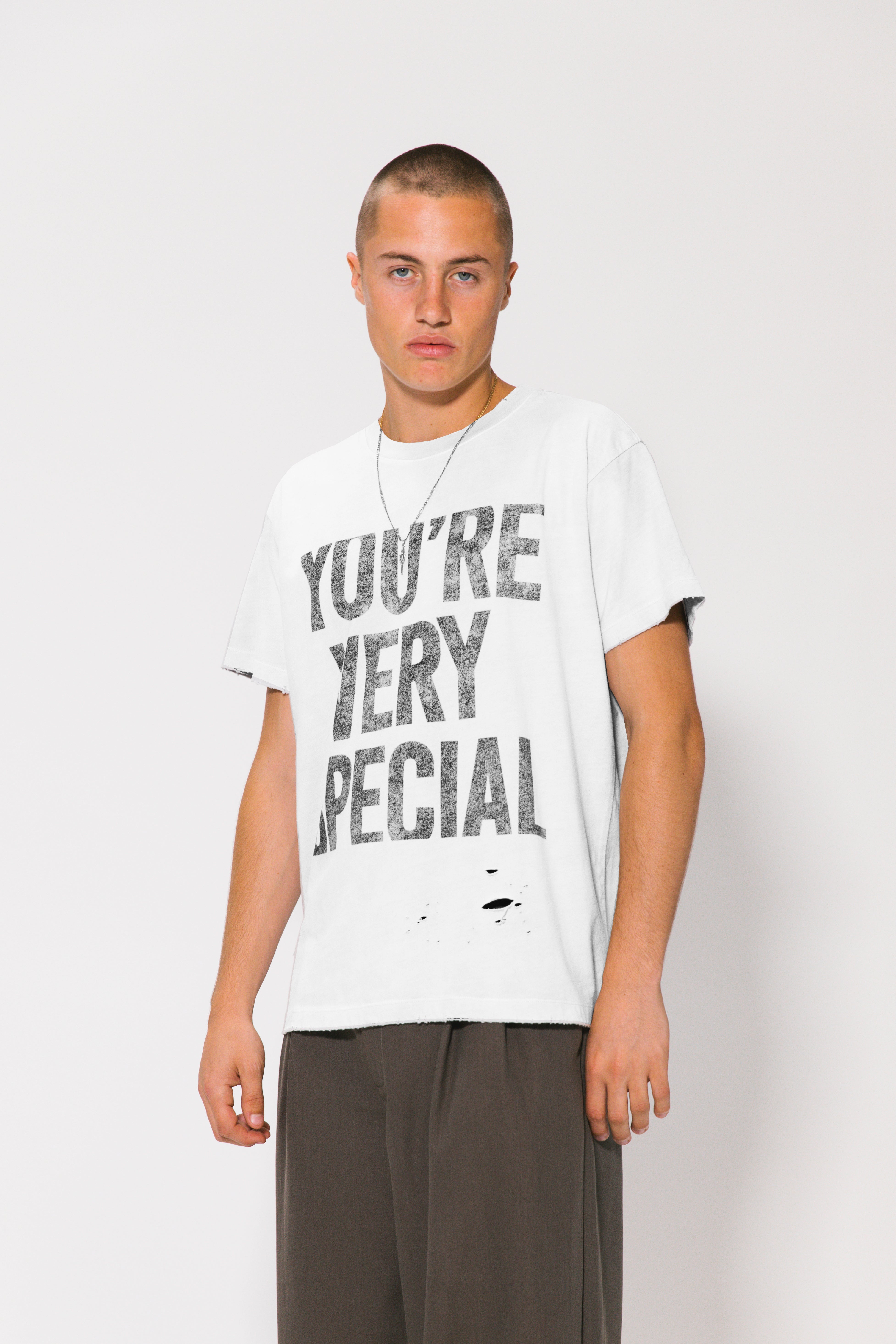 🎁 Vintage White YVS Trashed Tee (100% off)
