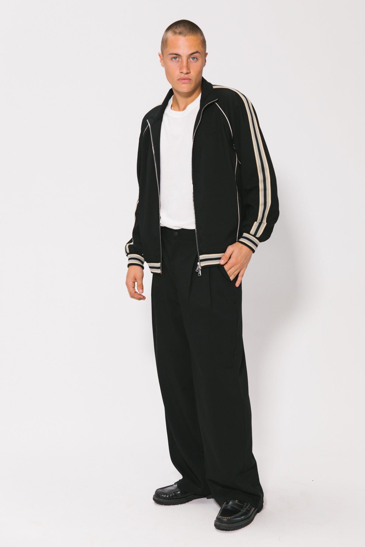 Black Westwood Pleated Pant