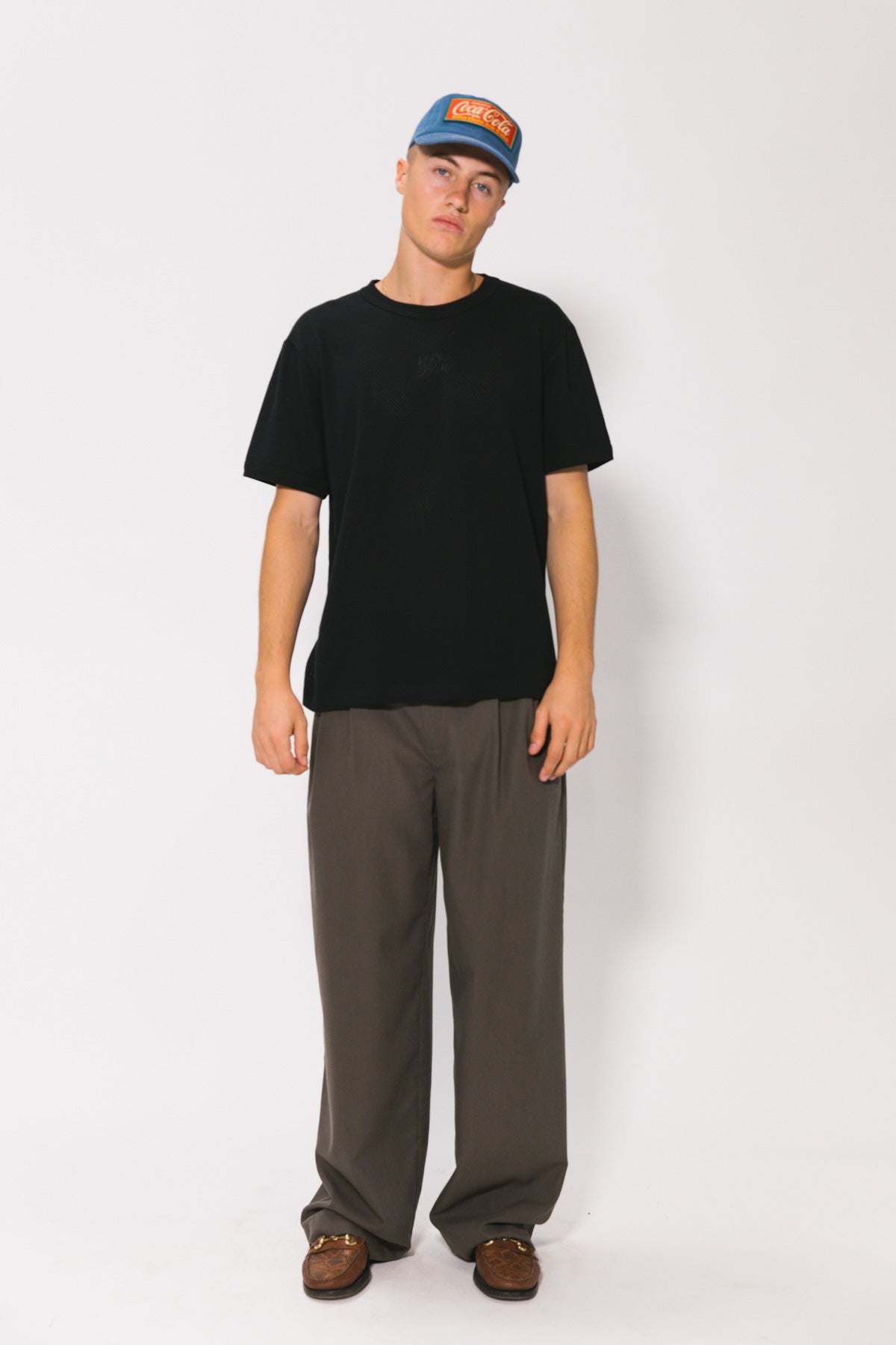 Black Mesh Fitted Tee