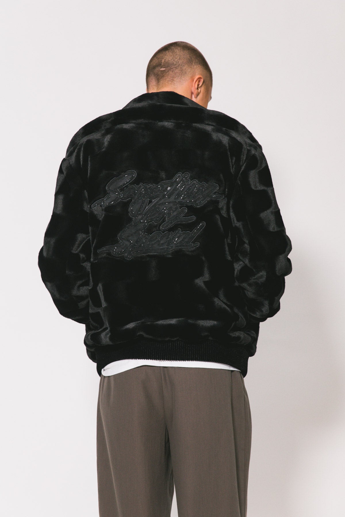 Black Bowie Faux Fur Jacket