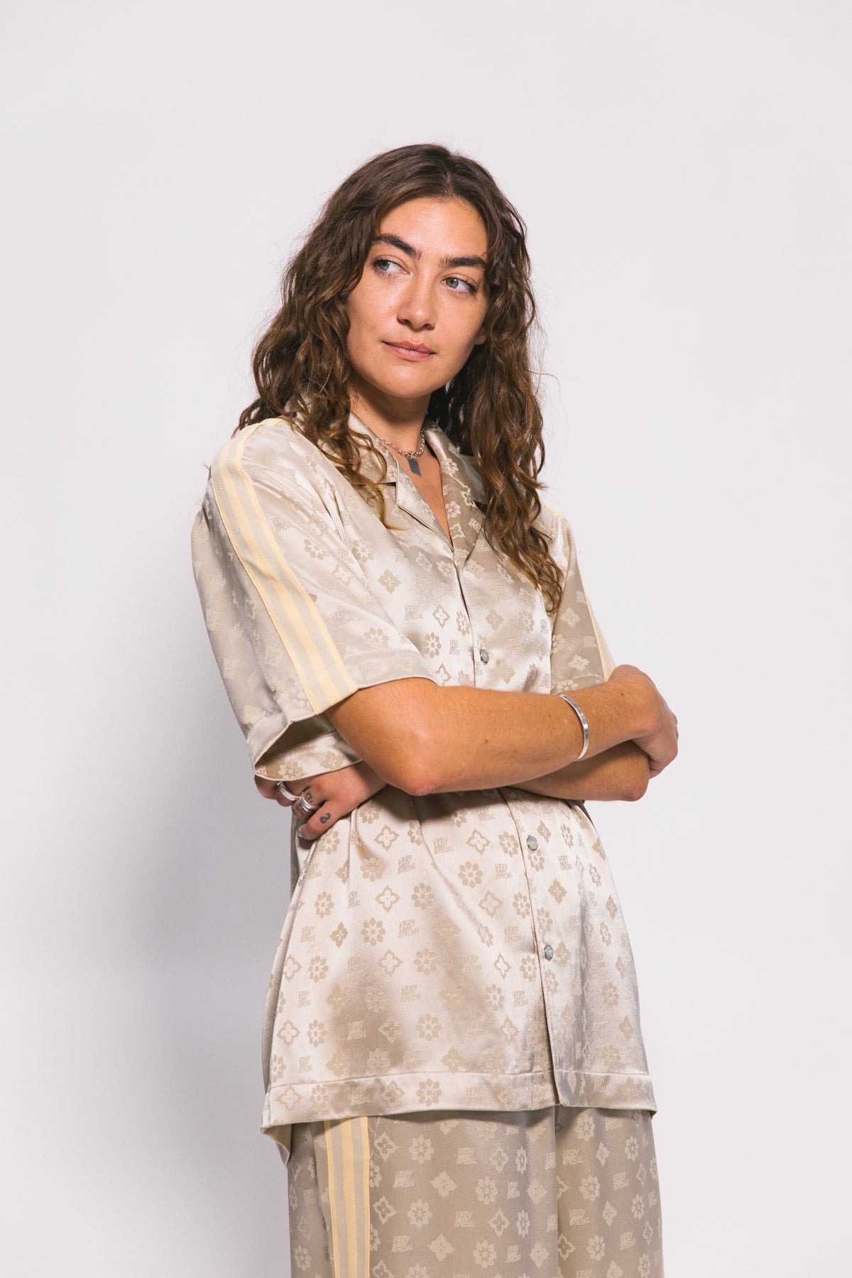 "Jacquard" Satin Resort Shirt