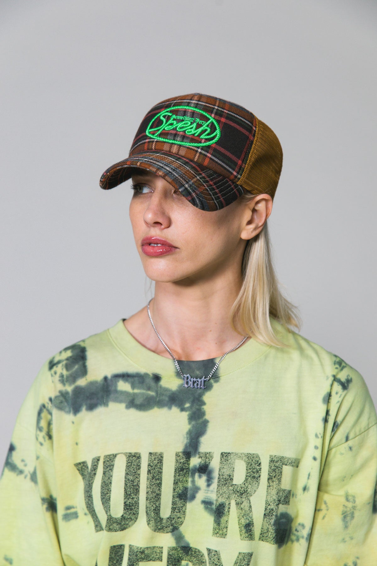 Brown Spesh Plaid Trucker