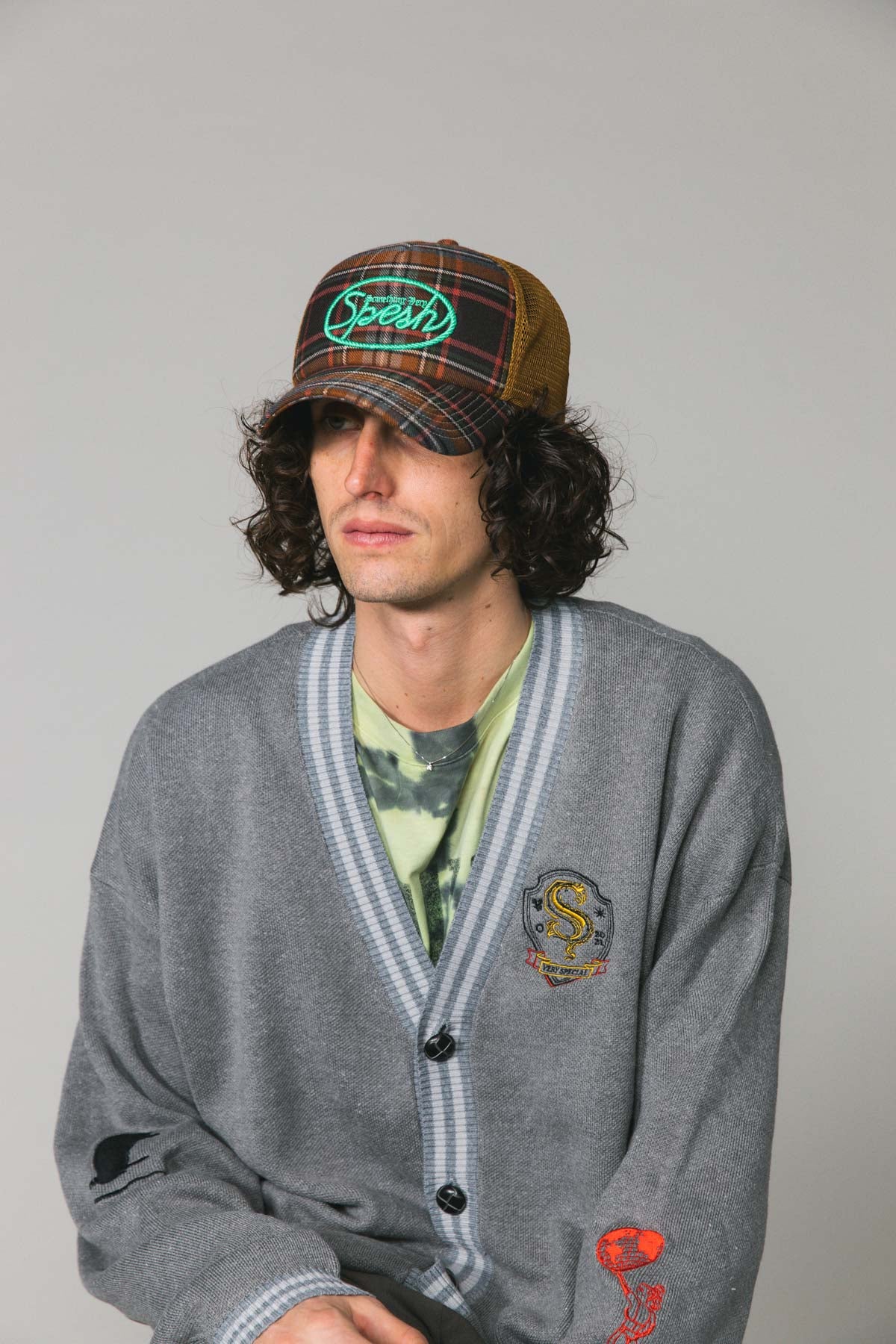 Brown Spesh Plaid Trucker