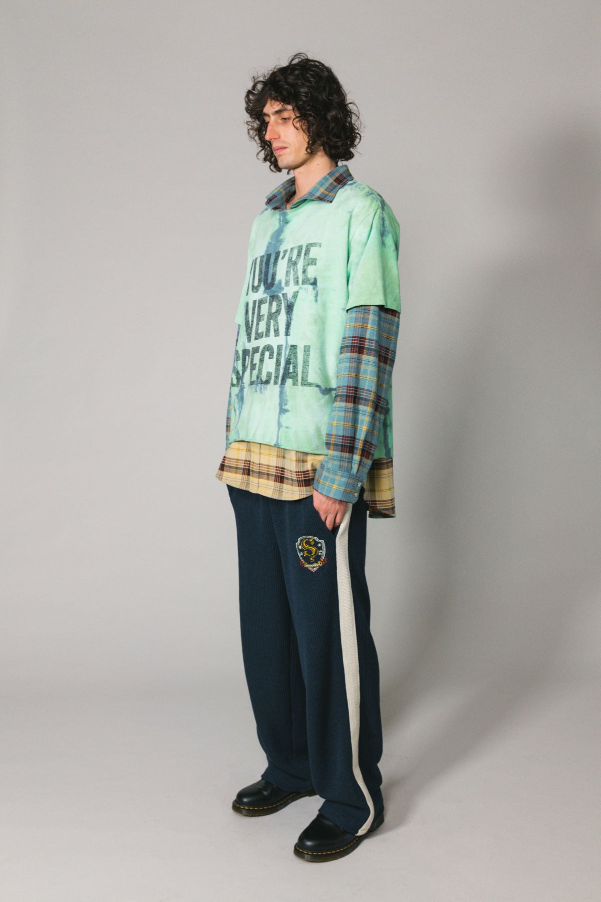 Navy Knitted Baggy Pants