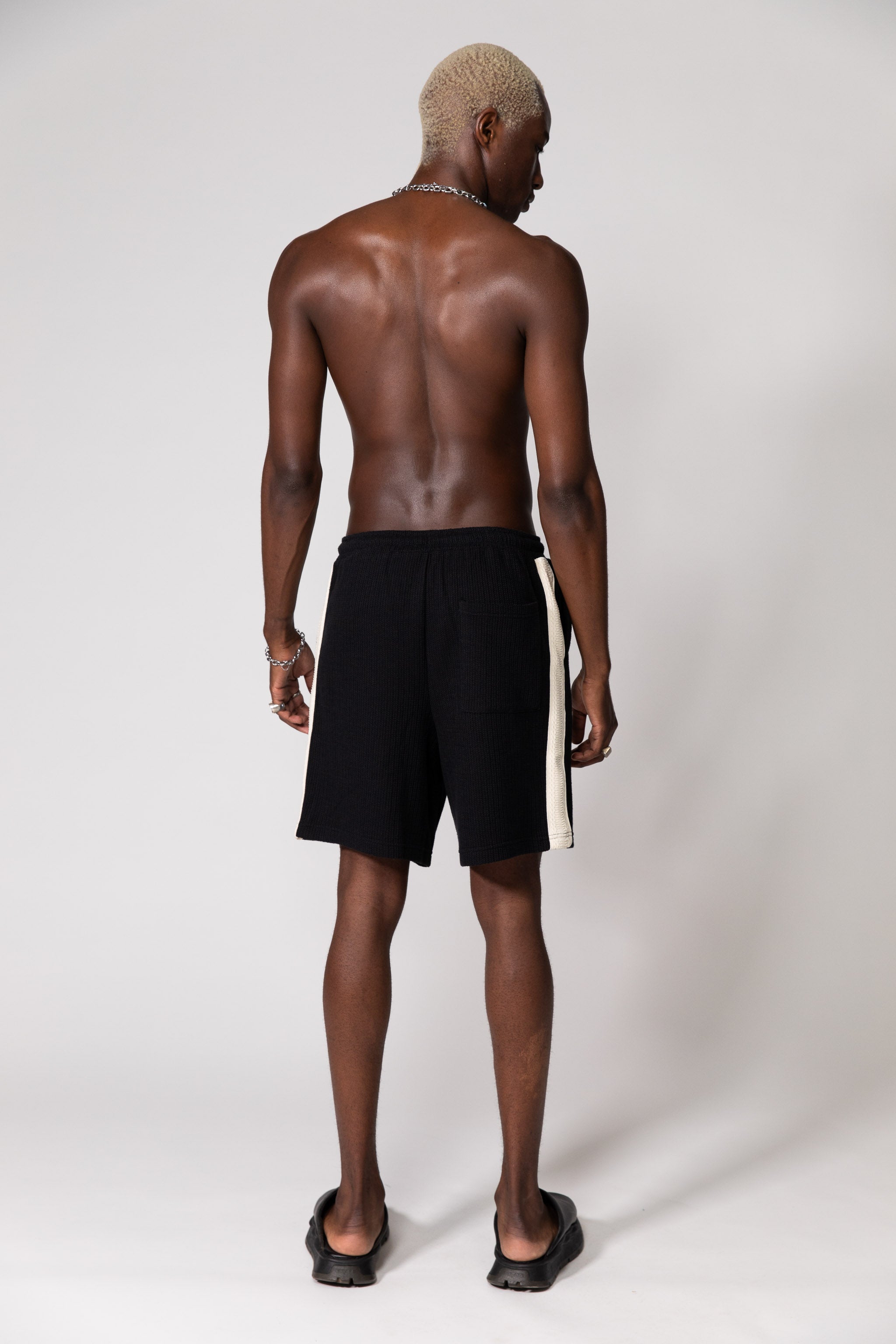 Black Knitted Relaxed Shorts