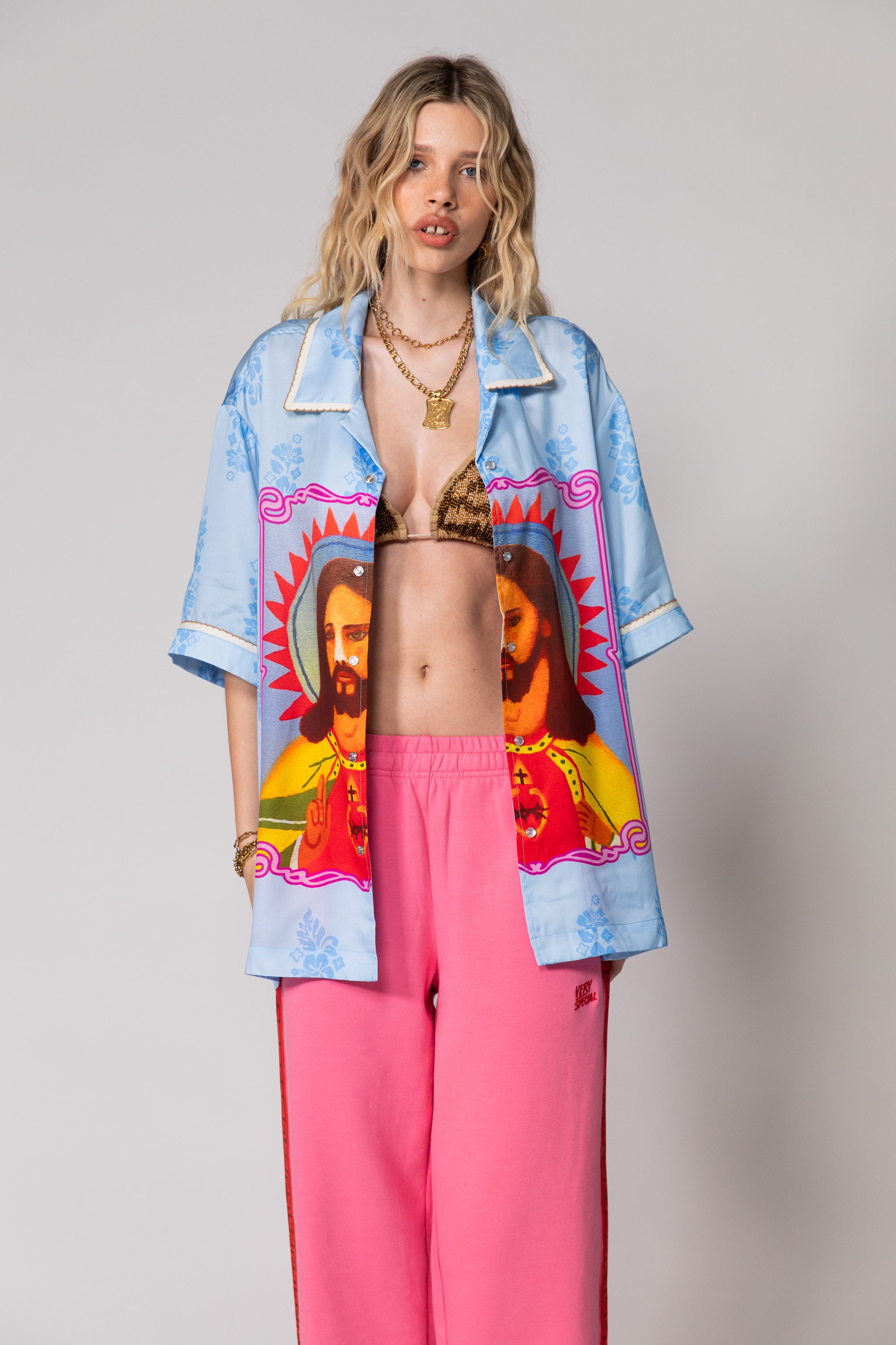 Blue Saving Grace Resort Shirt