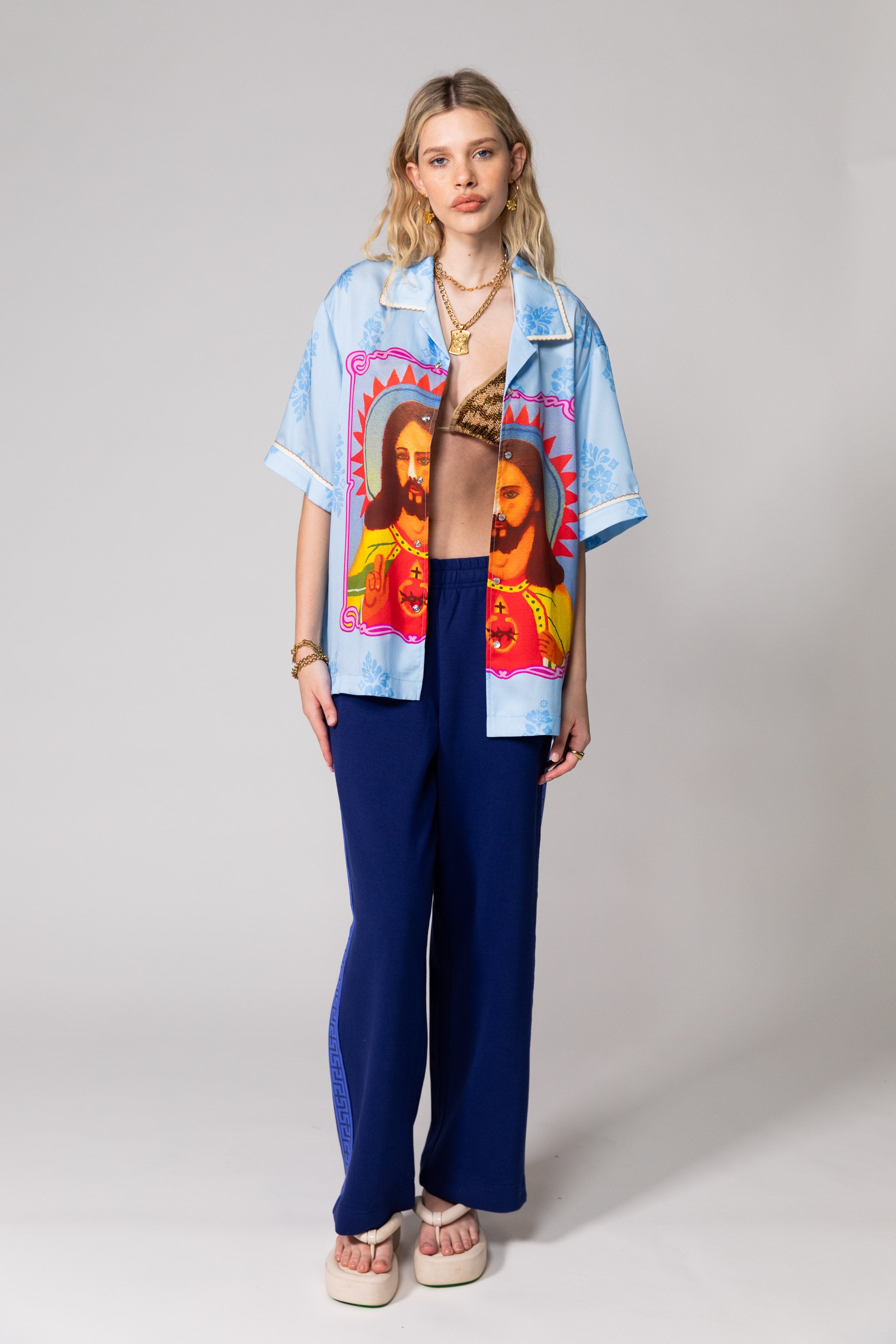 Blue Saving Grace Resort Shirt