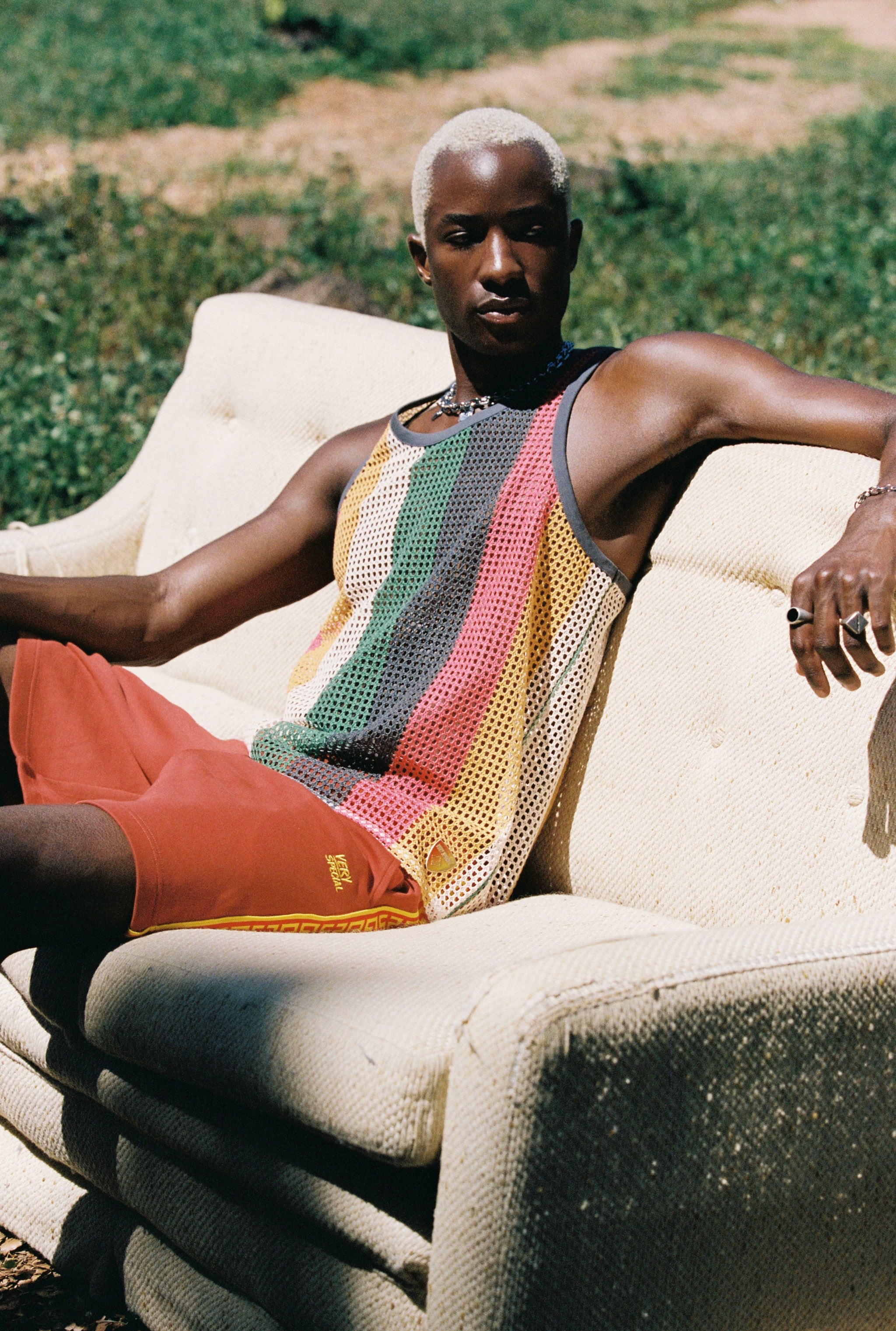 Stripe Island Net Mesh Tank